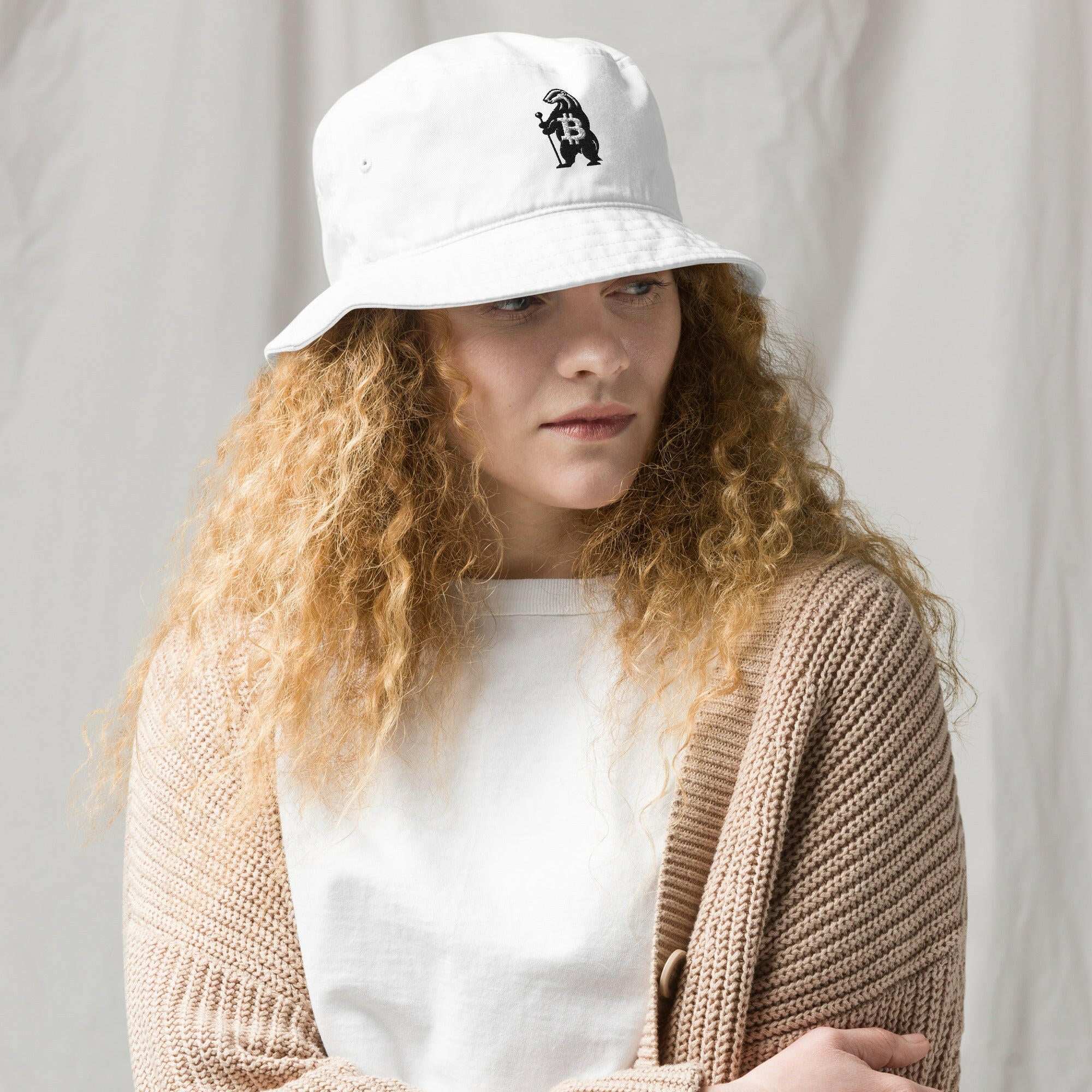 HONEY BADGER / Organic Bitcoin Bucket Hat - SVRN_T Hats - The Orange Habit