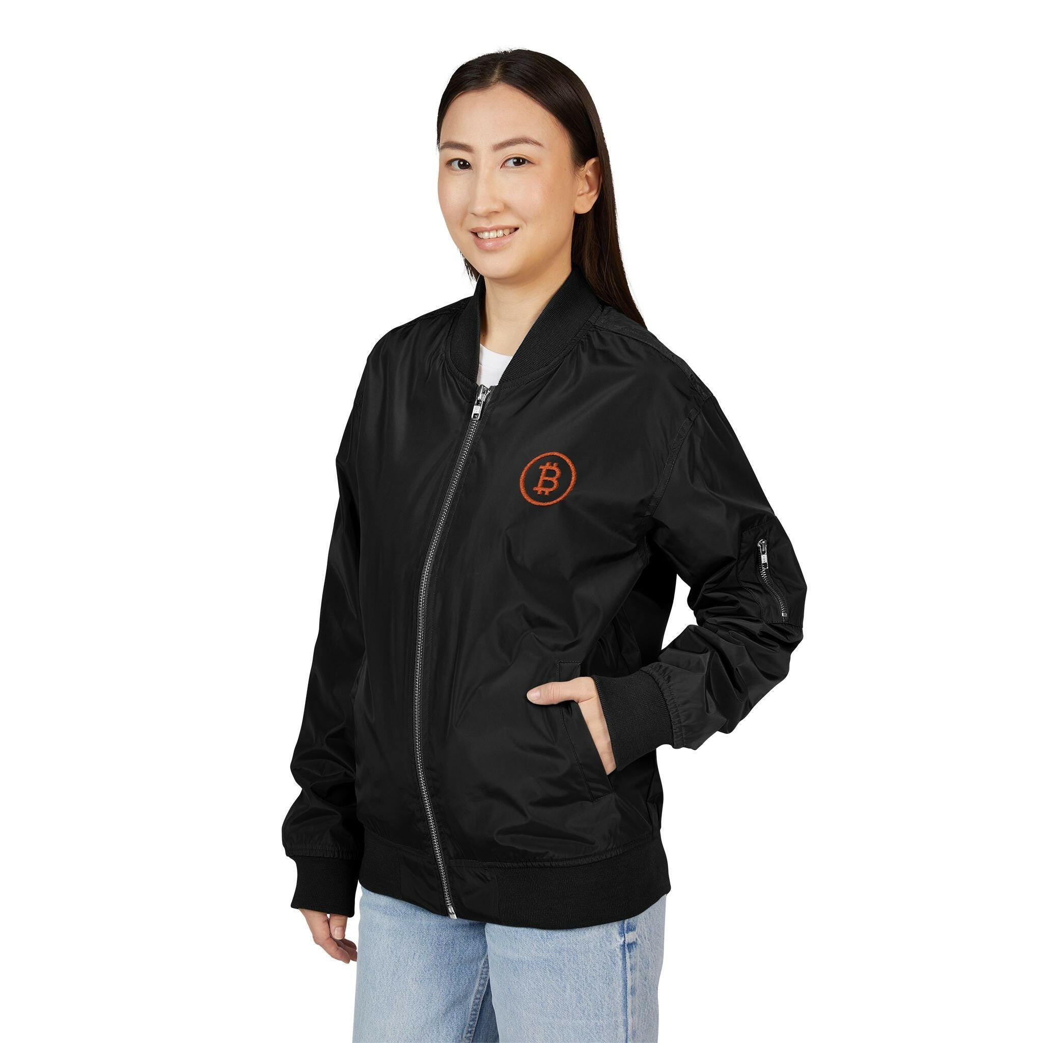 Branded / Embroidered Bomber Jacket - SVRN_T - The Orange Habit