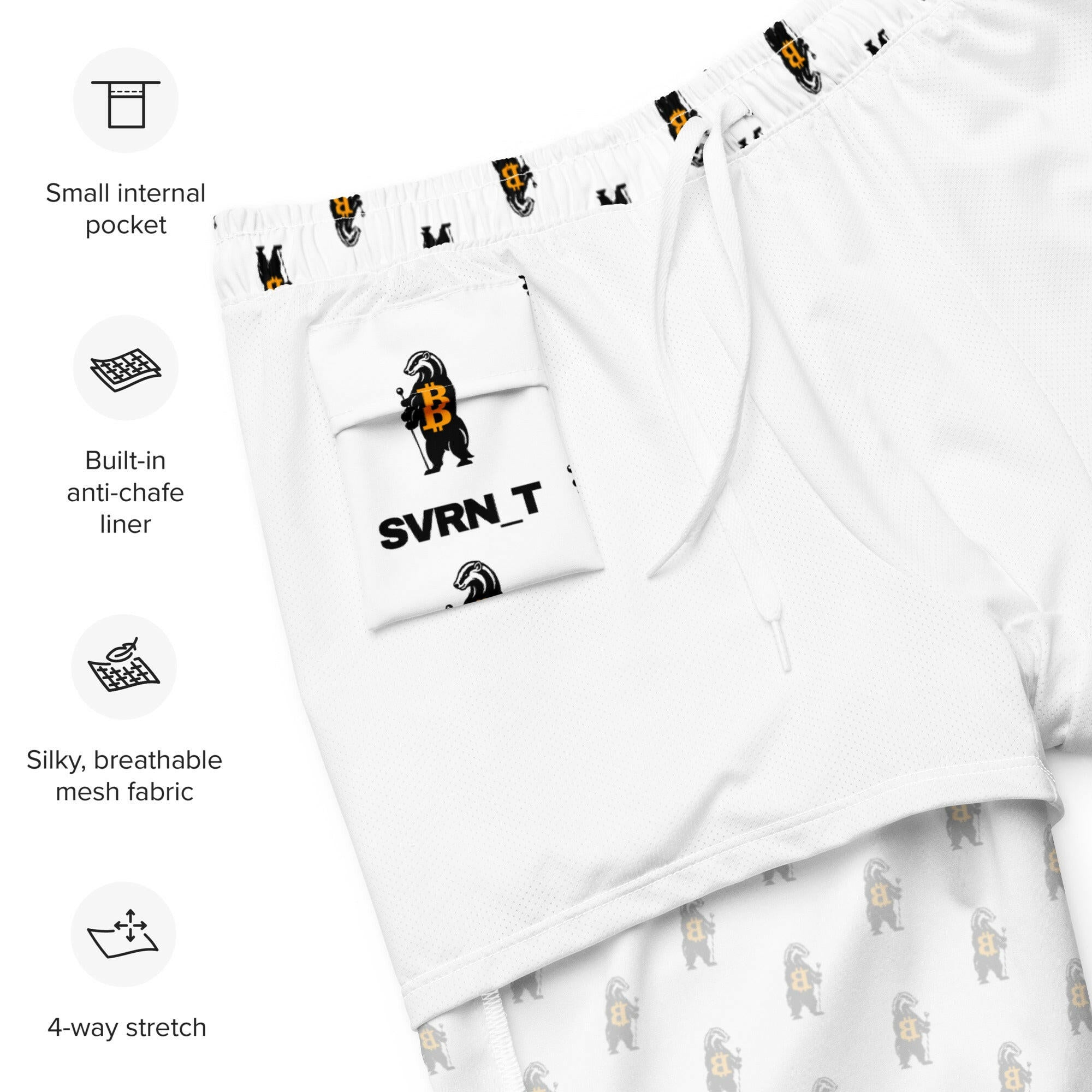 Bitcoin Swim Trunks / HONEY BADGER - SVRN_T - The Orange Habit
