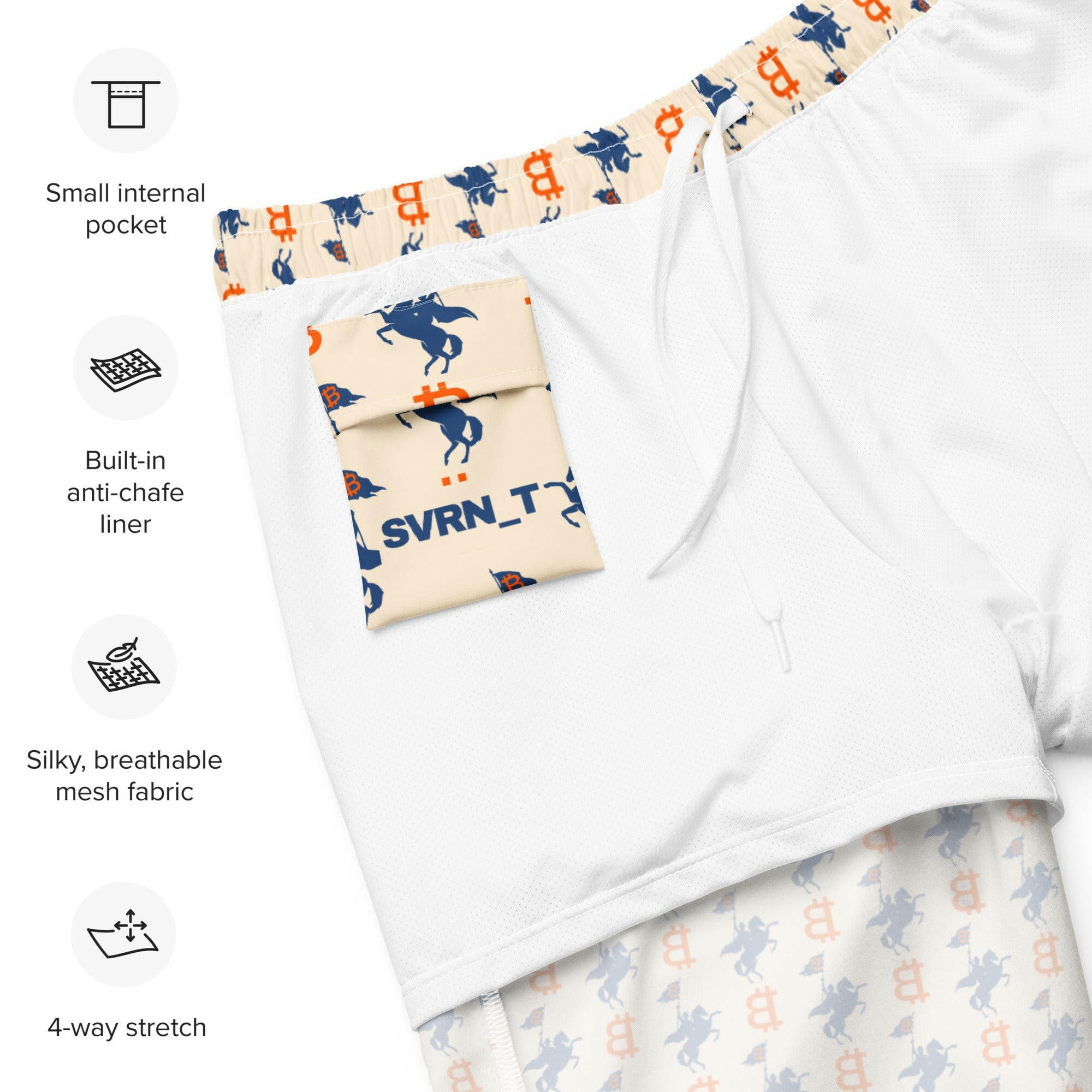 SOFT REVOLUTION / Bitcoin Swim Trunks - SVRN_T - The Orange Habit