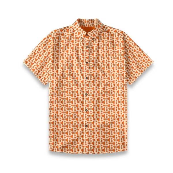 The B / Mens Cotton Slub Bitcoin Shirt - Orange - SVRN_T - The Orange Habit
