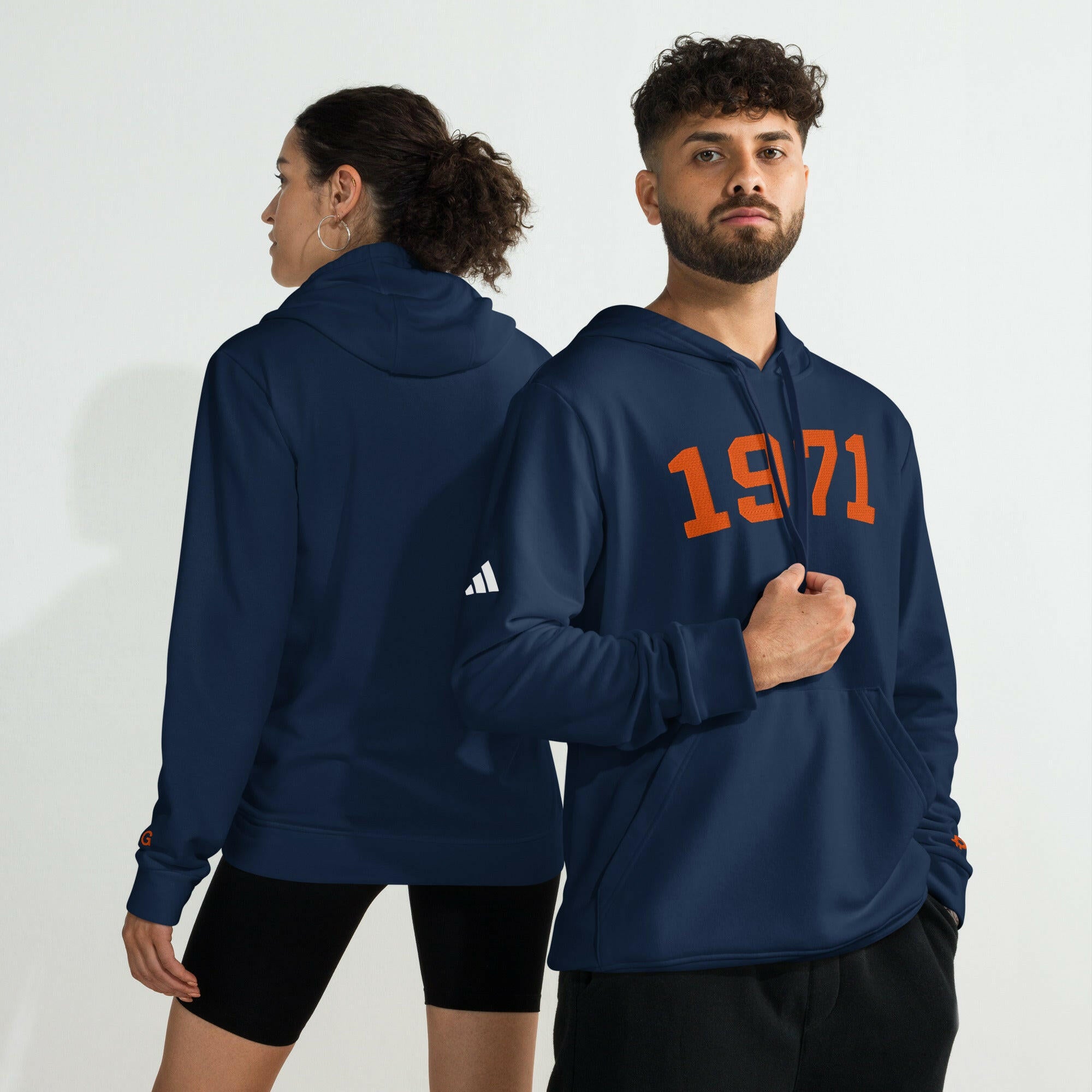 1971 / Embroidered Adidas Bitcoin Hoodie - SVRN_T - The Orange Habit