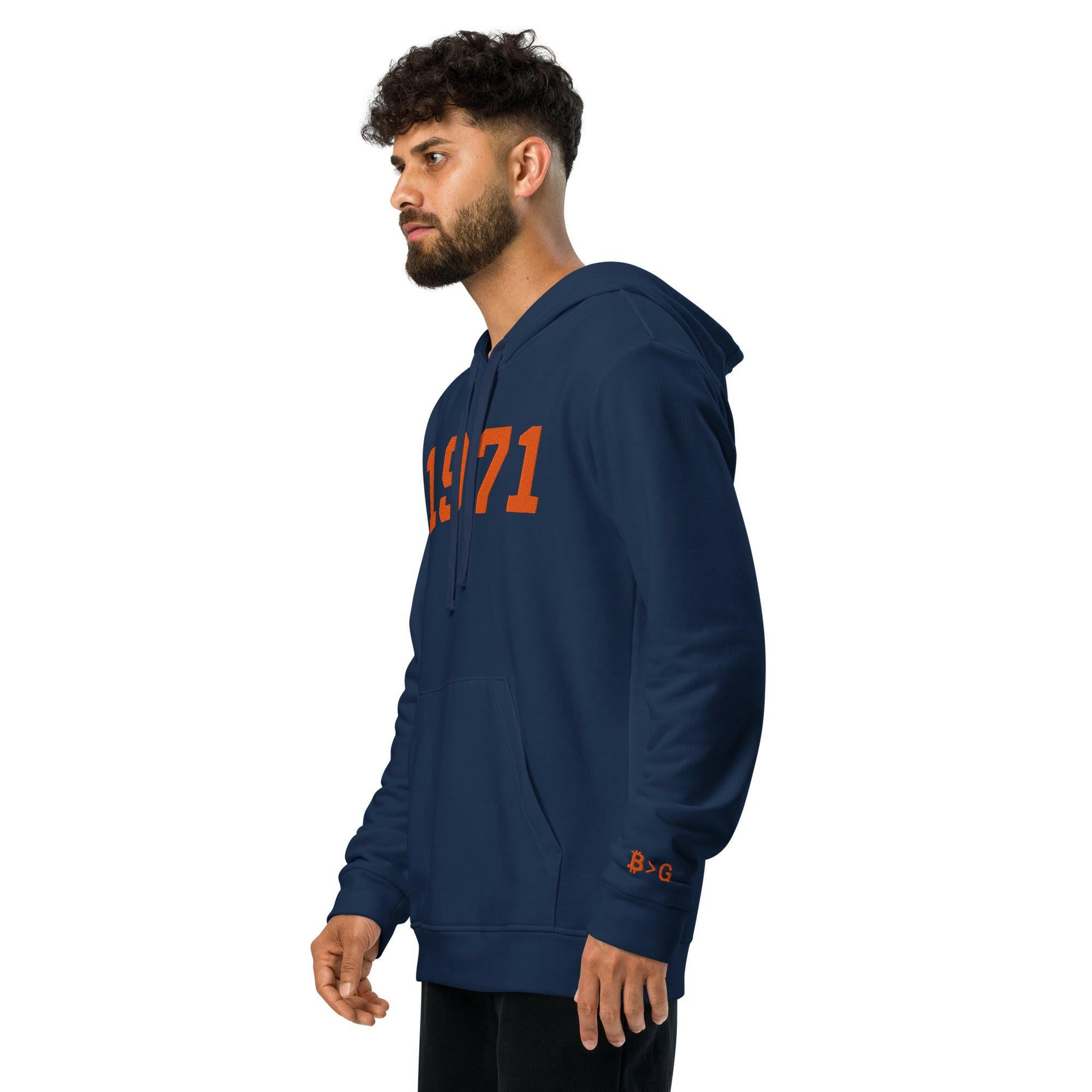 1971 / Embroidered Adidas Bitcoin Hoodie - SVRN_T - The Orange Habit