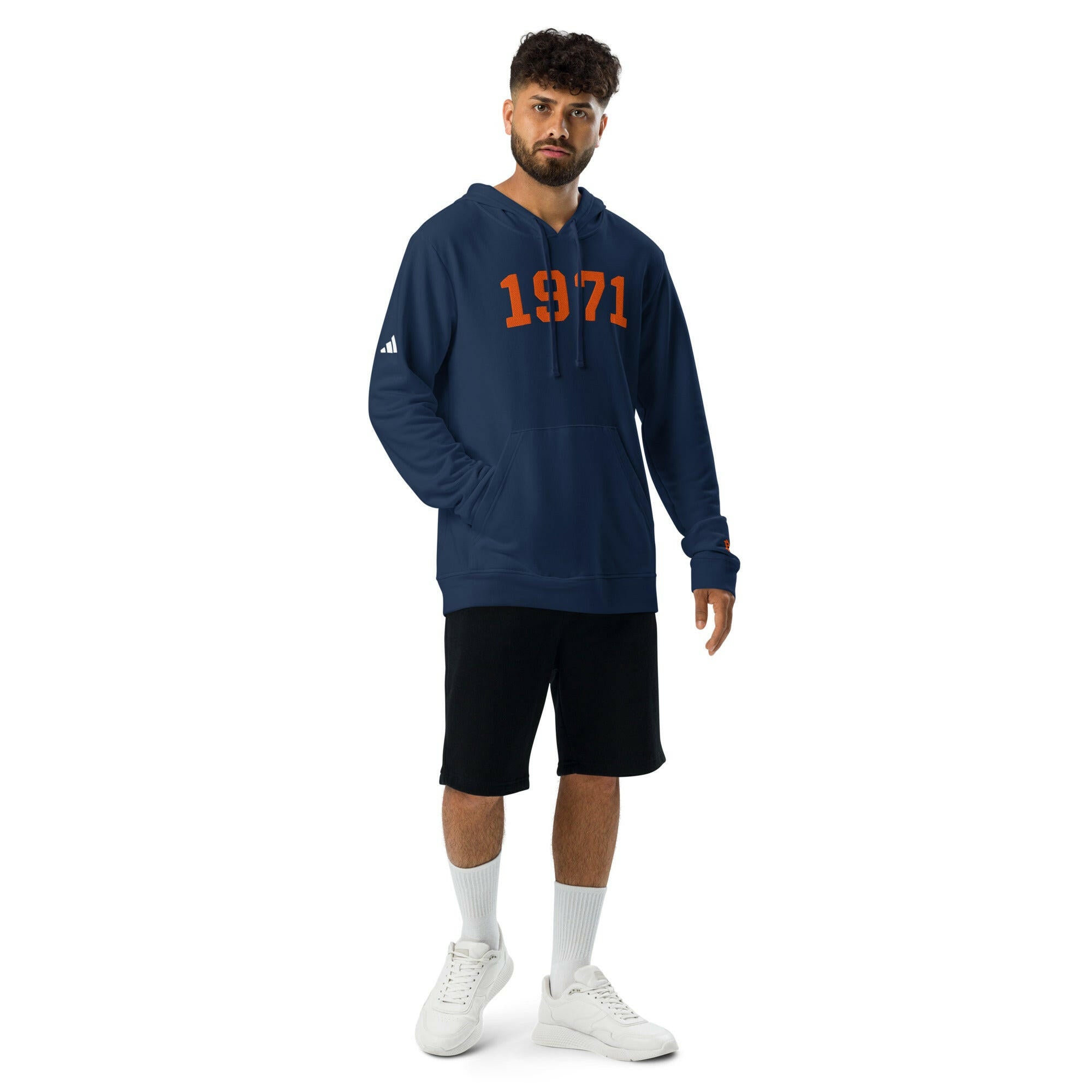 1971 / Embroidered Adidas Bitcoin Hoodie - SVRN_T - The Orange Habit