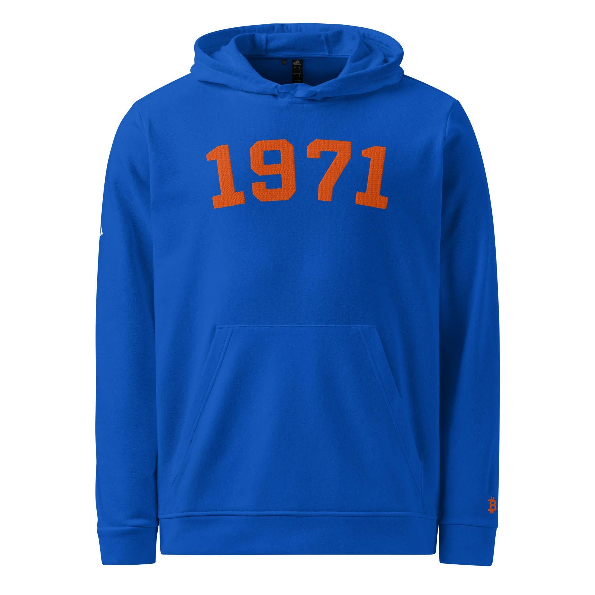 1971 / Embroidered Adidas Bitcoin Hoodie - SVRN_T - The Orange Habit