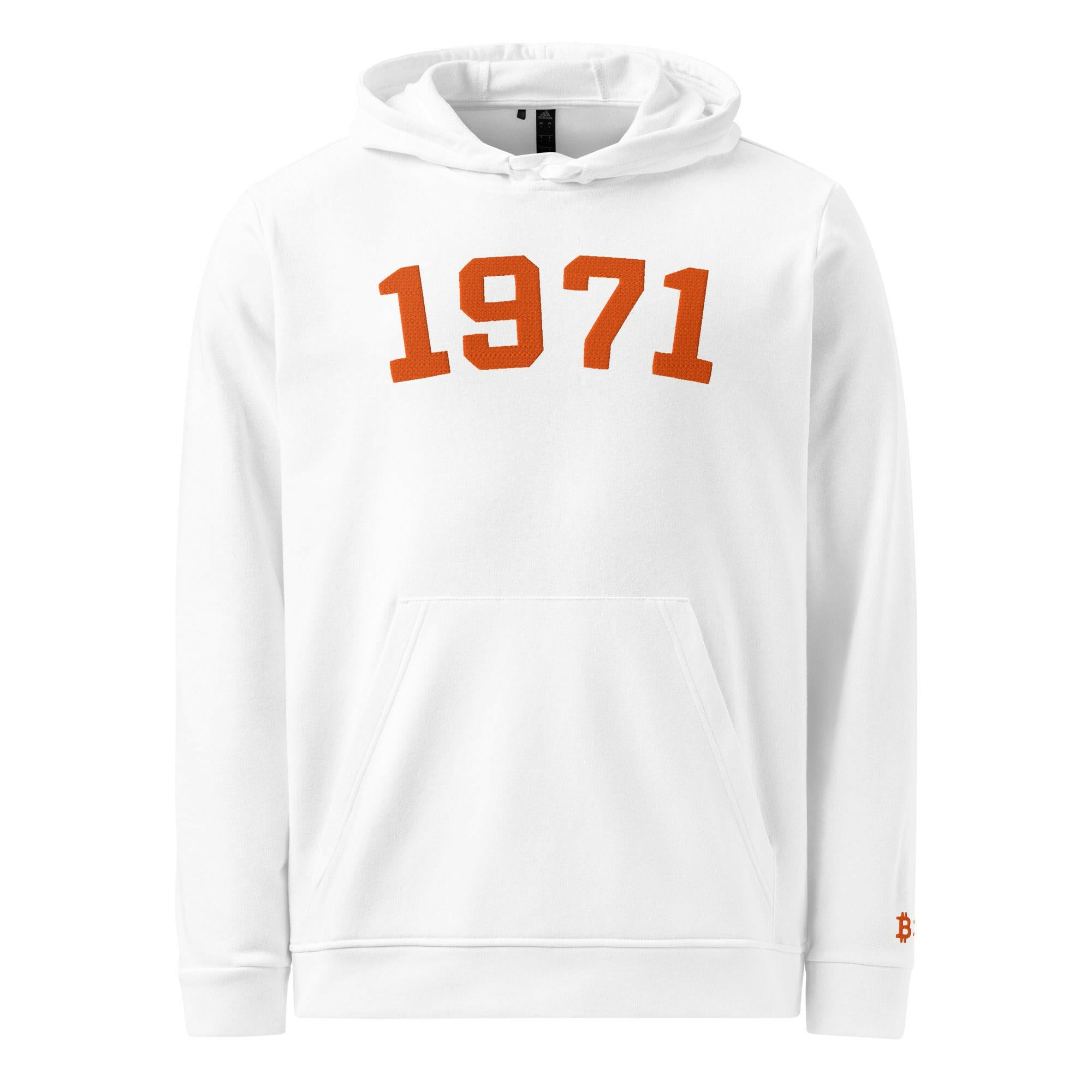 1971 / Embroidered Adidas Bitcoin Hoodie - SVRN_T - The Orange Habit