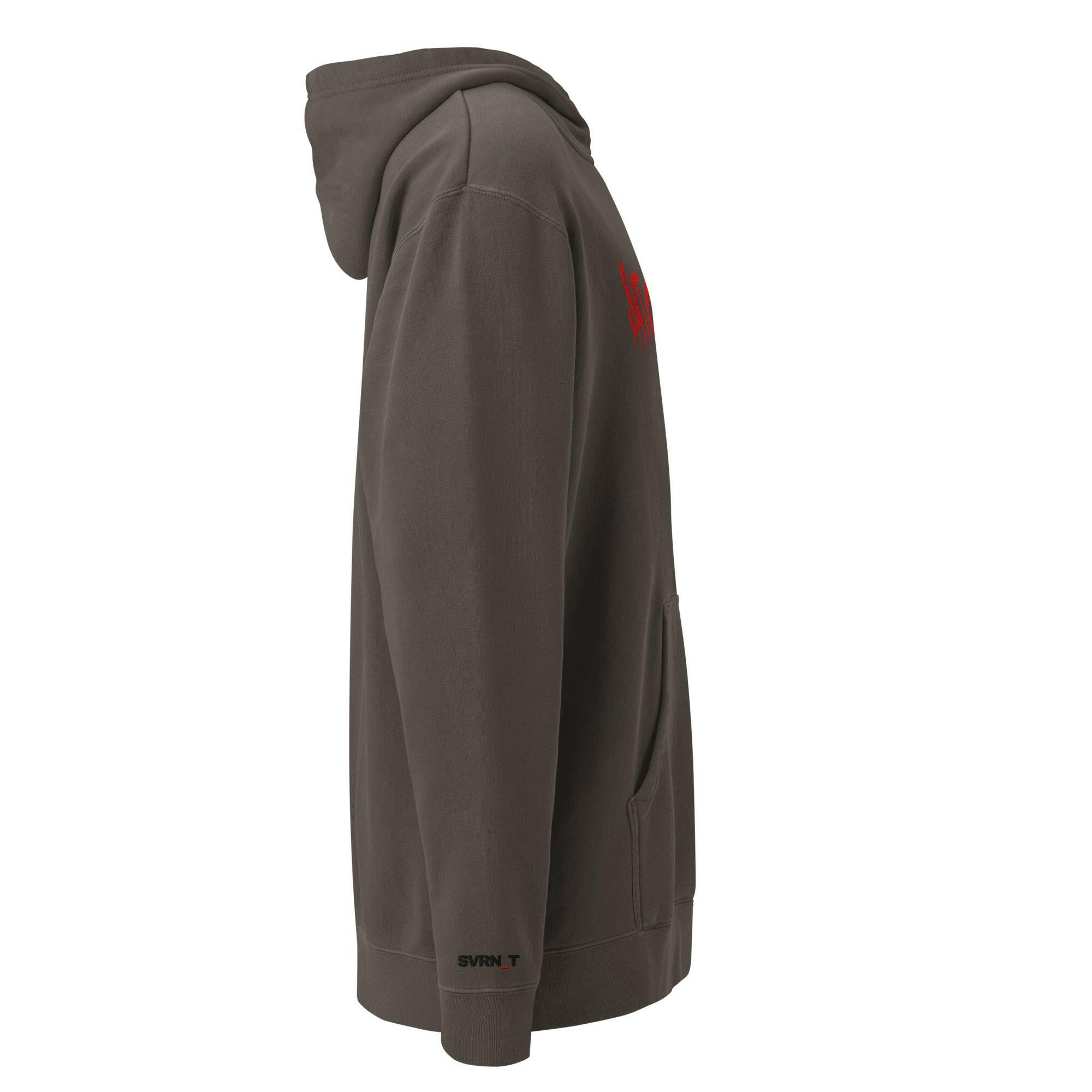 SATOSHI Red / Embroidered Luxe Bitcoin Hoodie - SVRN_T - The Orange Habit