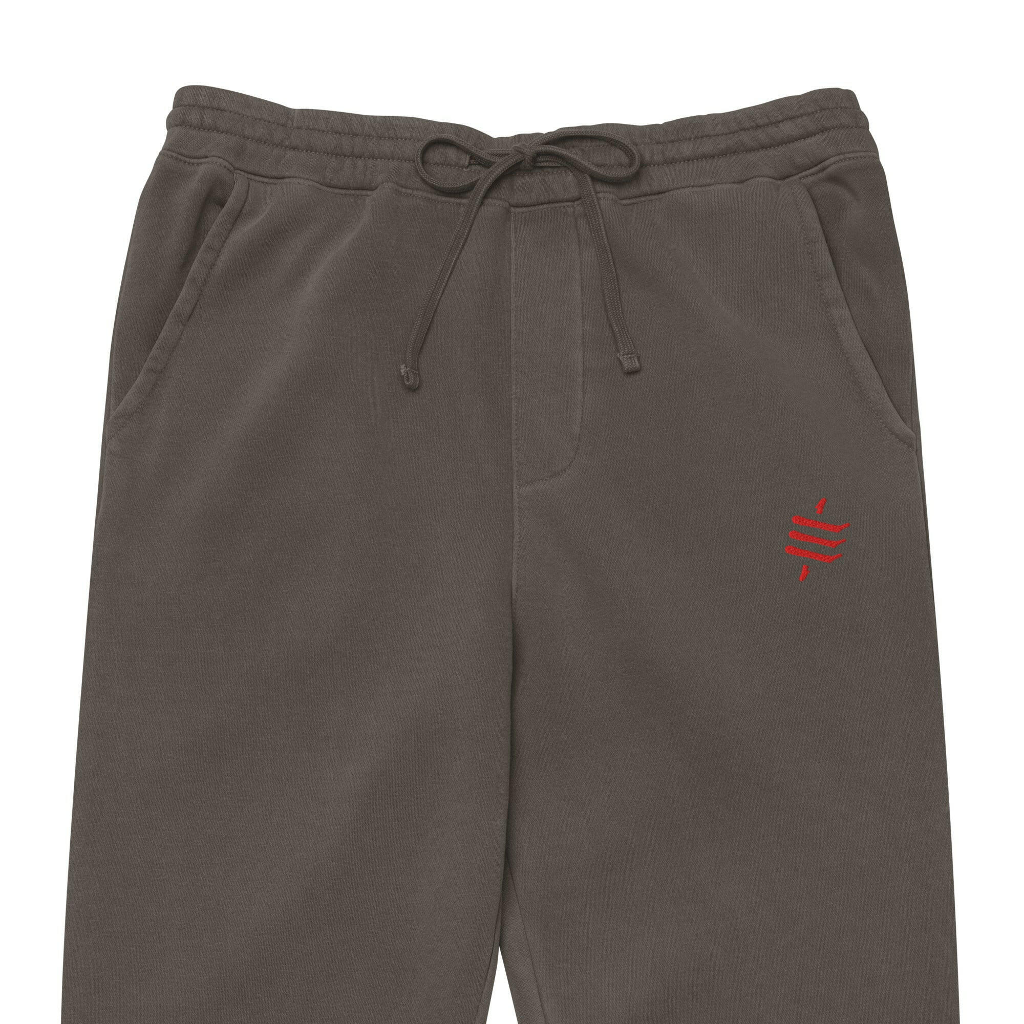 SATOSHI RED / Embroidered Luxe Bitcoin Sweatpants - SVRN_T - The Orange Habit