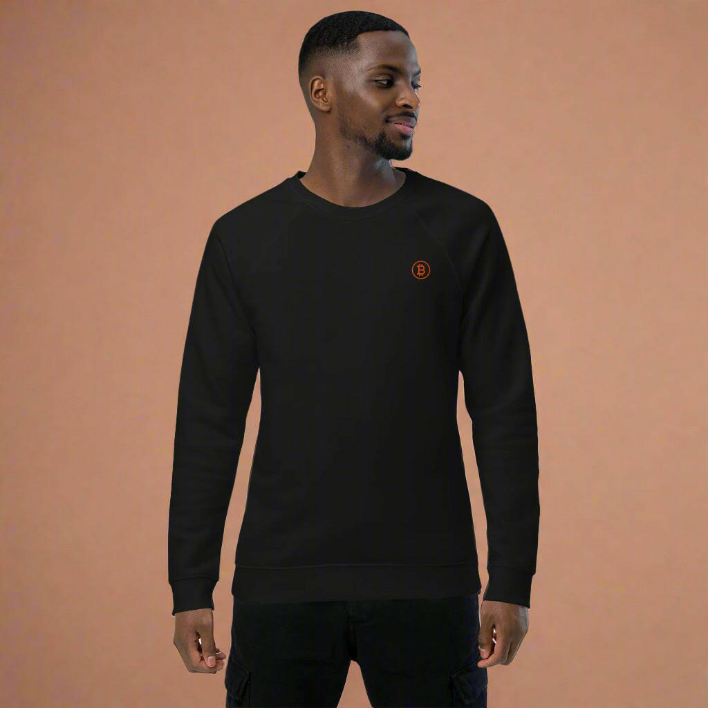 Branded - Orange B / Organic Raglan Bitcoin Sweatshirt - SVRN_T - The Orange Habit