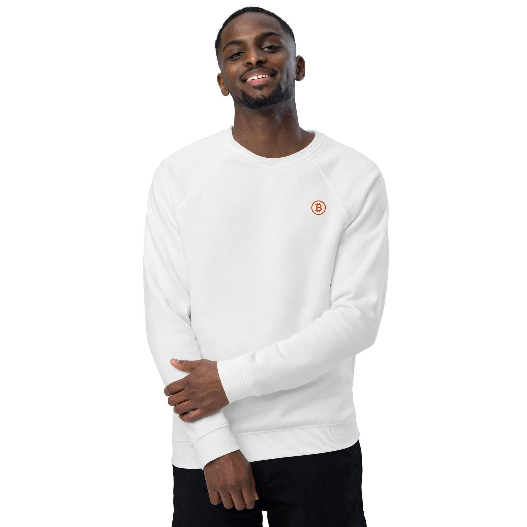 Branded - Orange B / Organic Raglan Bitcoin Sweatshirt - SVRN_T - The Orange Habit