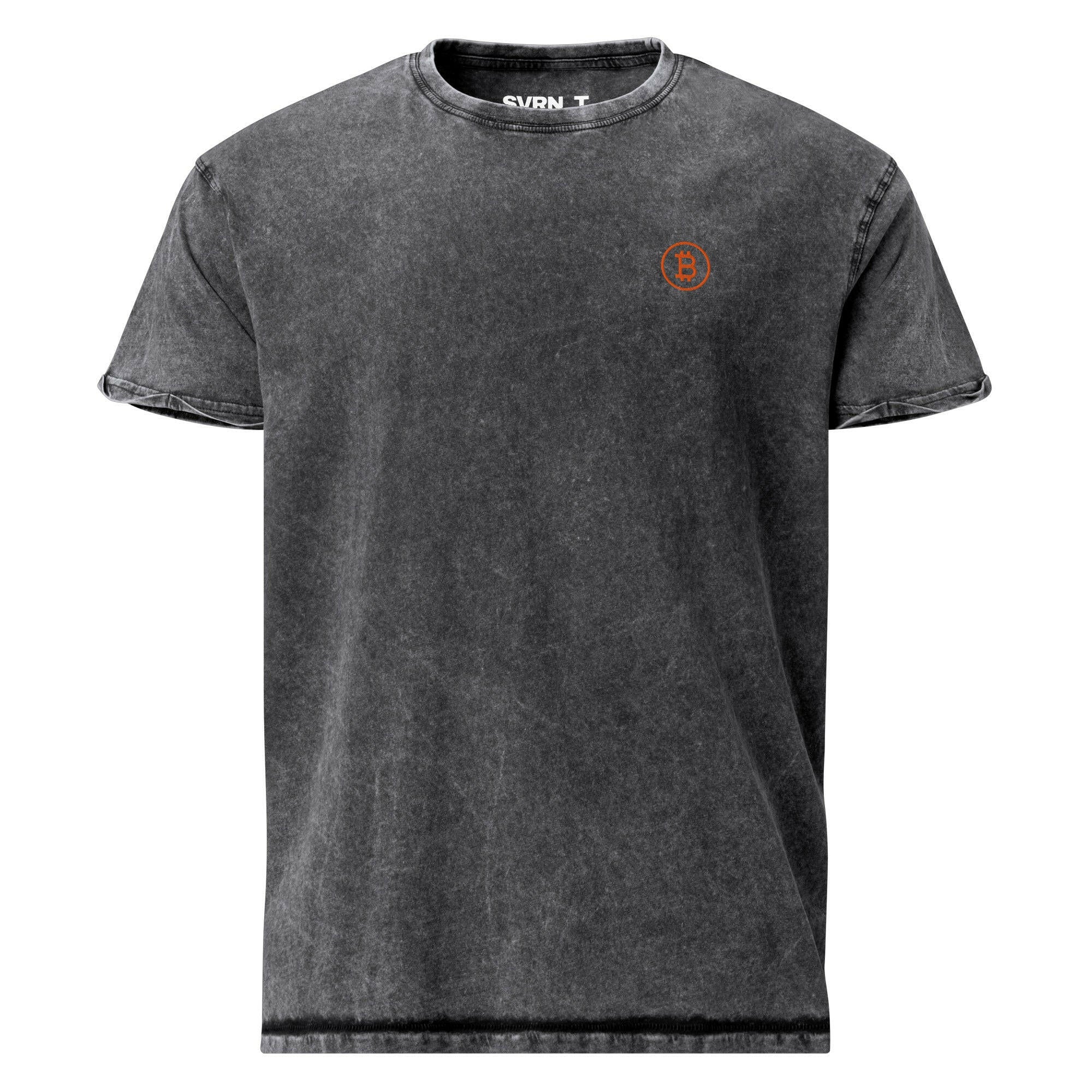 Branded / Denim Bitcoin T-Shirt - SVRN_T - The Orange Habit