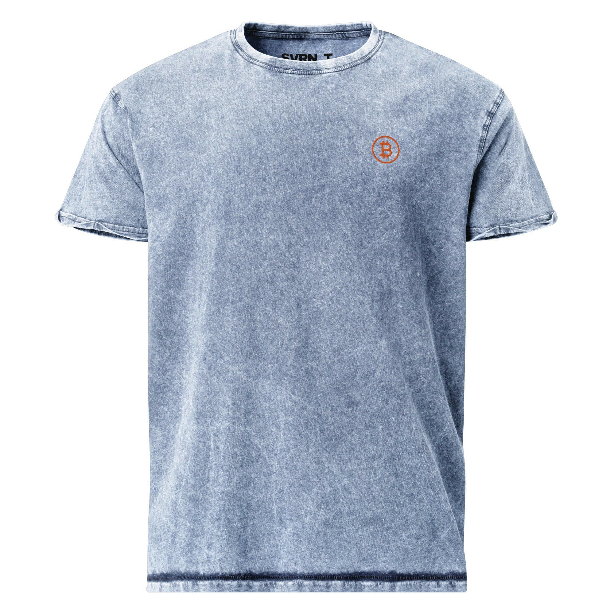 Branded / Denim Bitcoin T-Shirt - SVRN_T - The Orange Habit