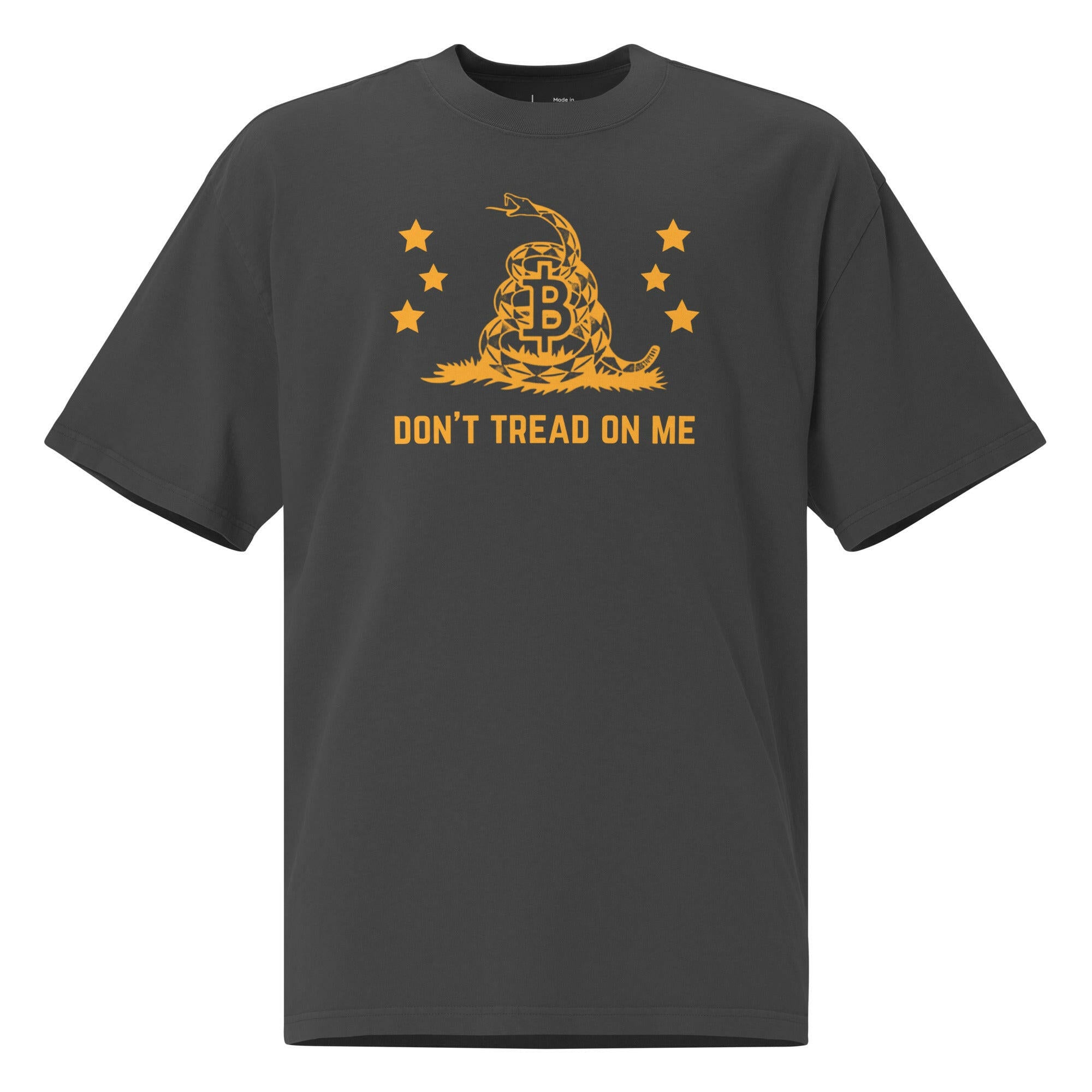 DON'T TREAD / Oversized Faded Bitcoin T-Shirt - SVRN_T - The Orange Habit