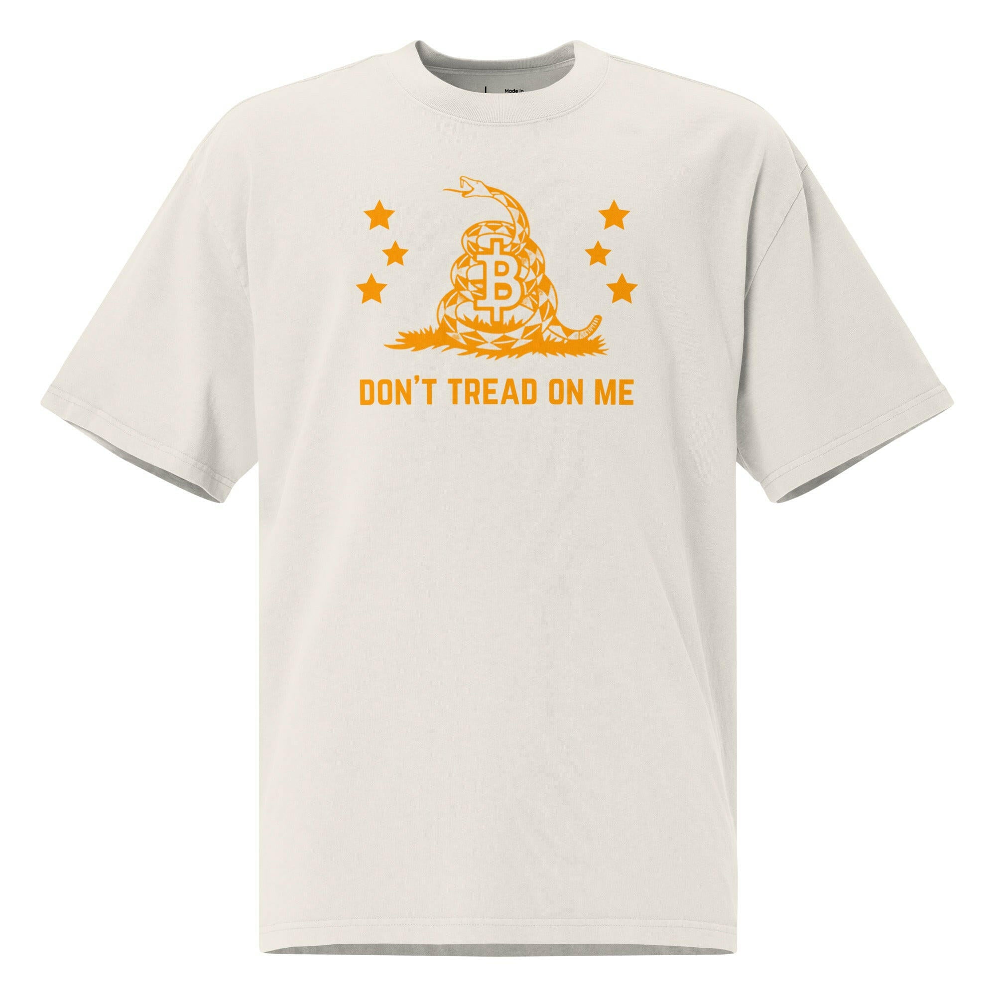 DON'T TREAD / Oversized Faded Bitcoin T-Shirt - SVRN_T - The Orange Habit