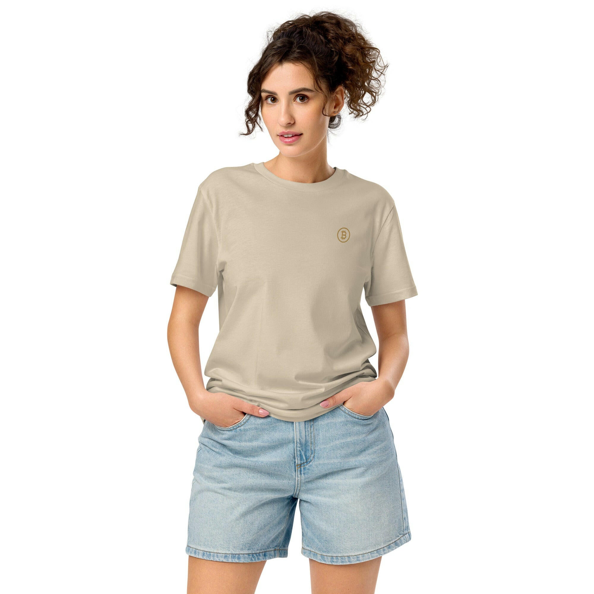 Branded / Embroidered Organic Bitcoin Tee - SVRN_T - The Orange Habit