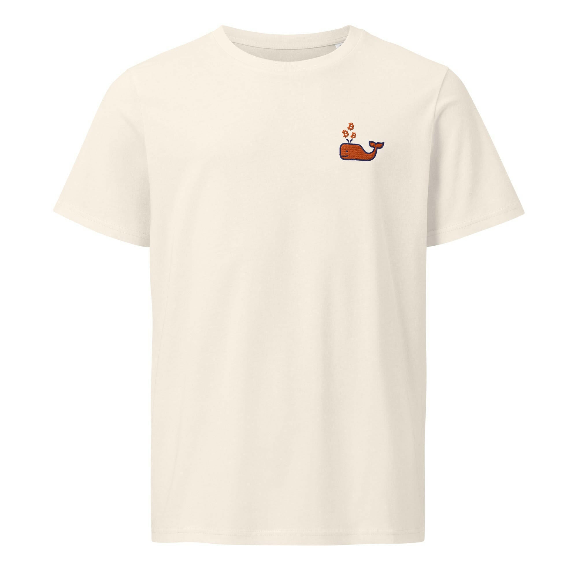 Bitcoin Whale / Embroidered Organic Tee - SVRN_T - The Orange Habit