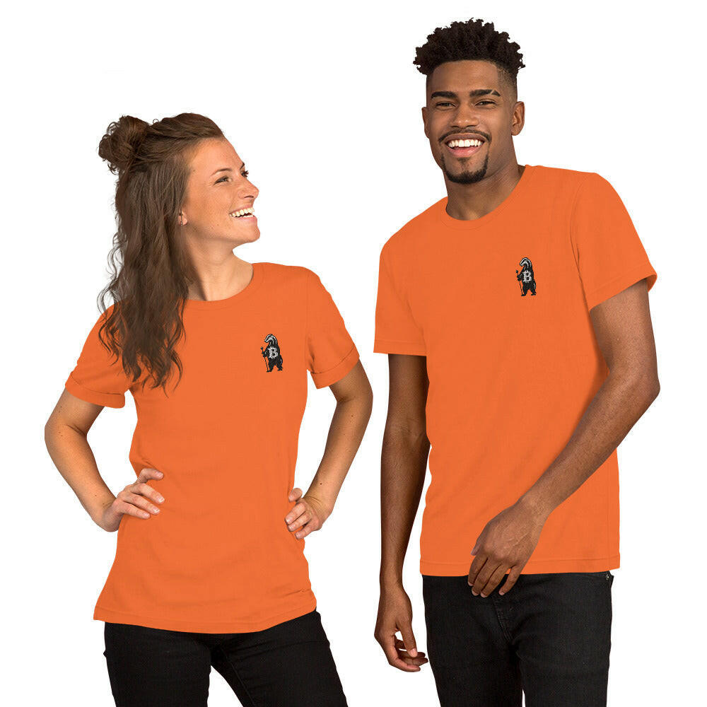 HONEY BADGER / Embroidered Bitcoin T-Shirt - SVRN_T - The Orange Habit