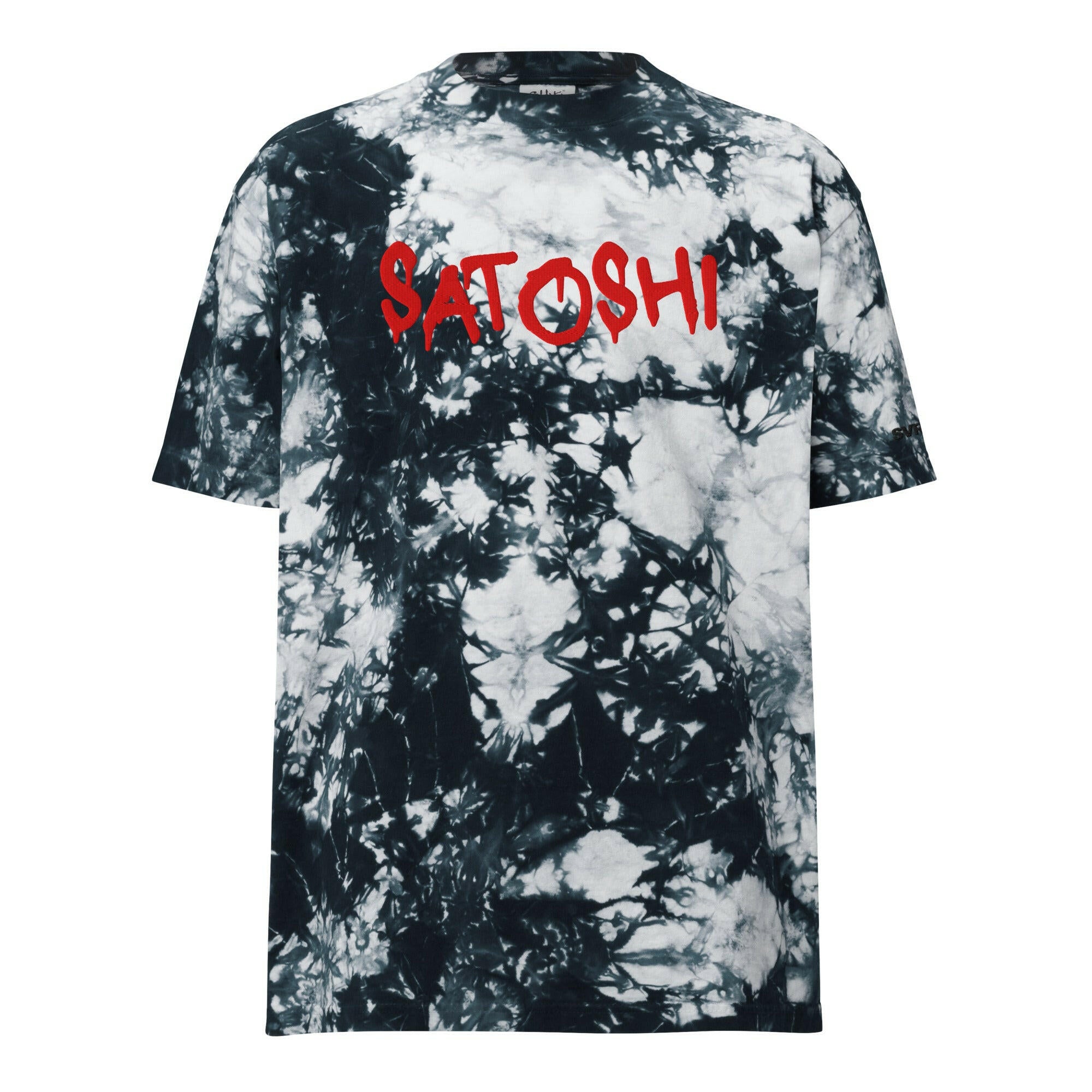 Satoshi Red / Oversized Tie-Dye Bitcoin T-Shirt - SVRN_T - The Orange Habit