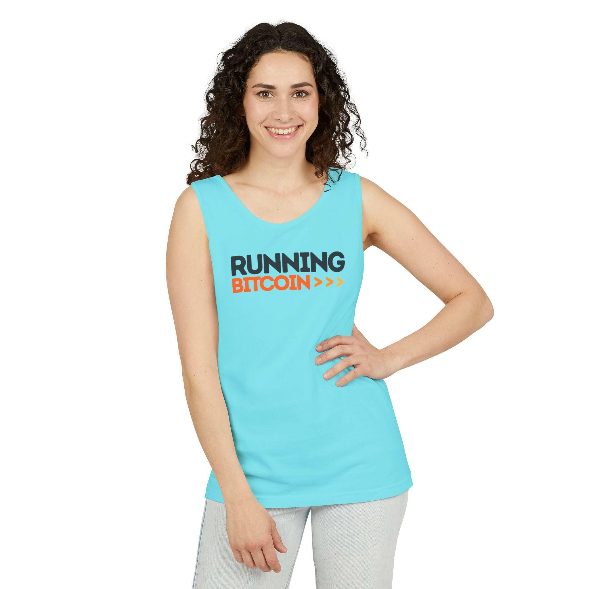 Running Bitcoin / Bitcoin Tank Top - SVRN_T - The Orange Habit