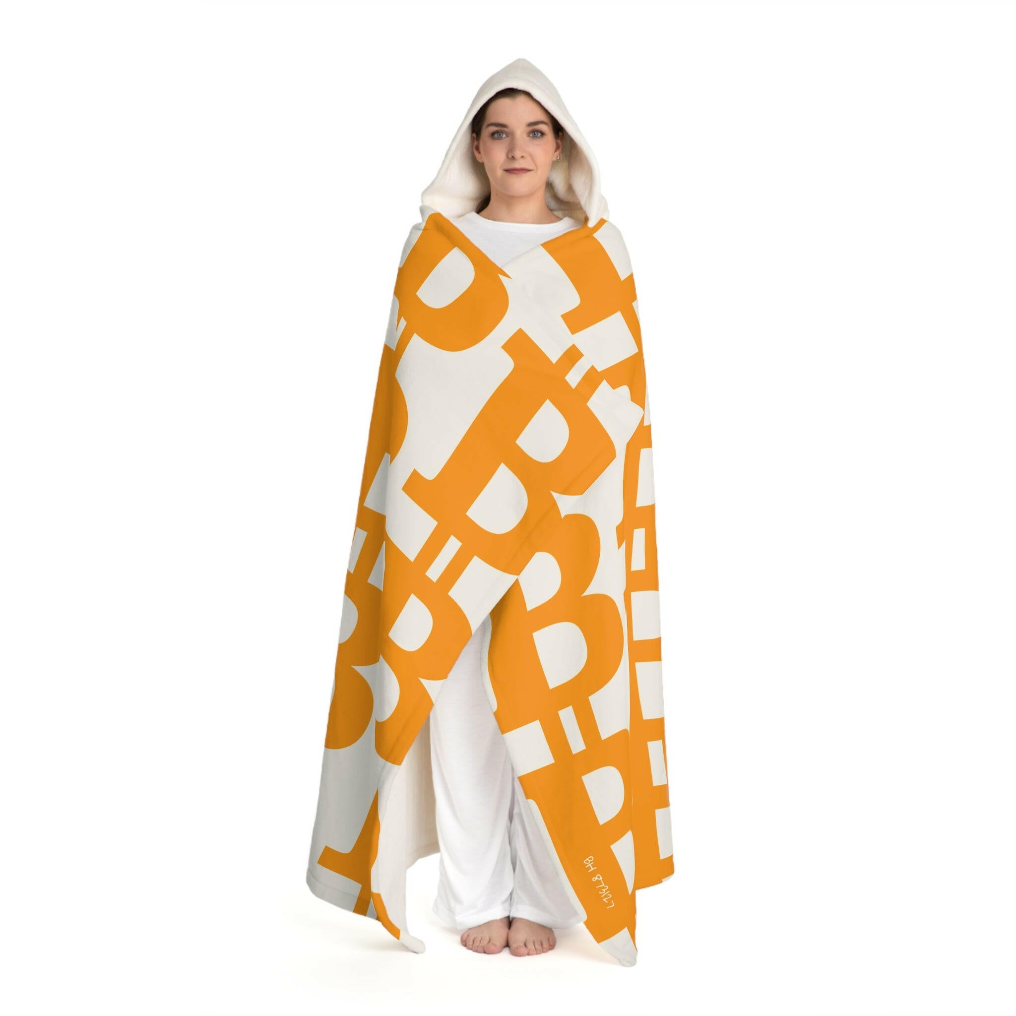 THE B / Hooded Sherpa Bitcoin Blanket - Orange Habit Home - The Orange Habit