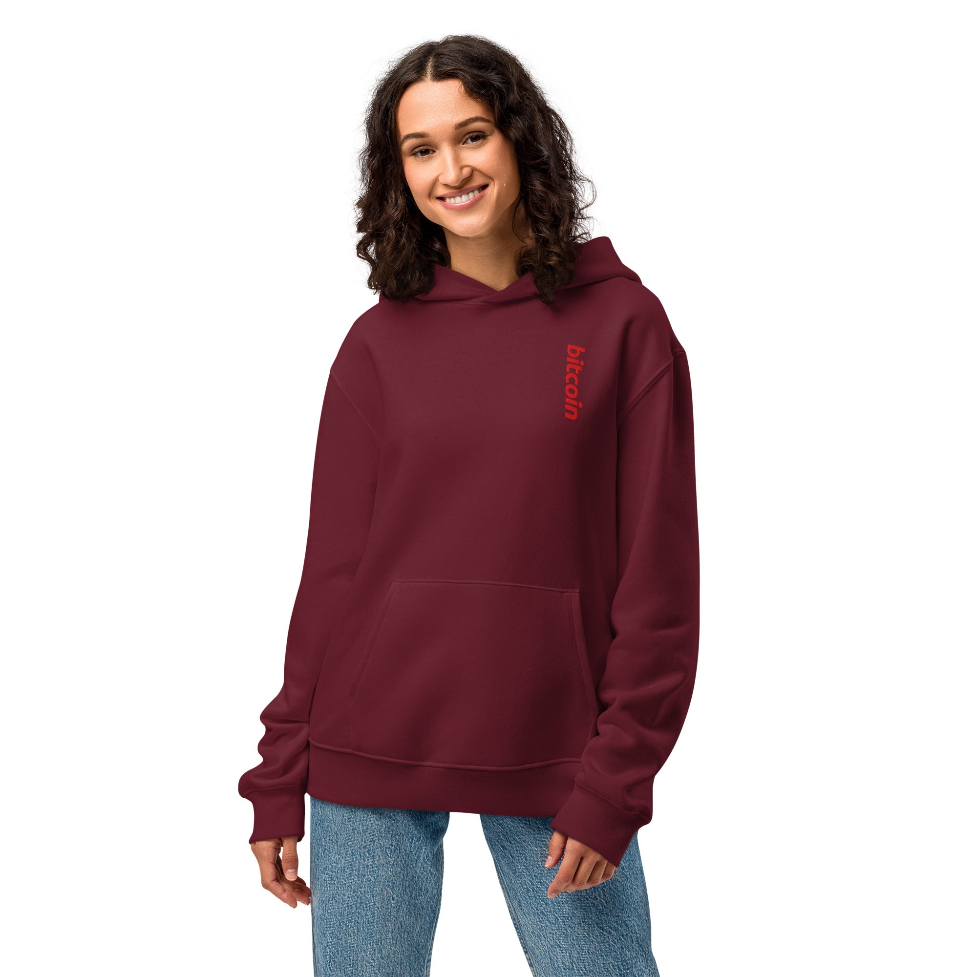 Bitcoin - Red | Oversized Heavyweight Hoodie - The Orange Habit 7
