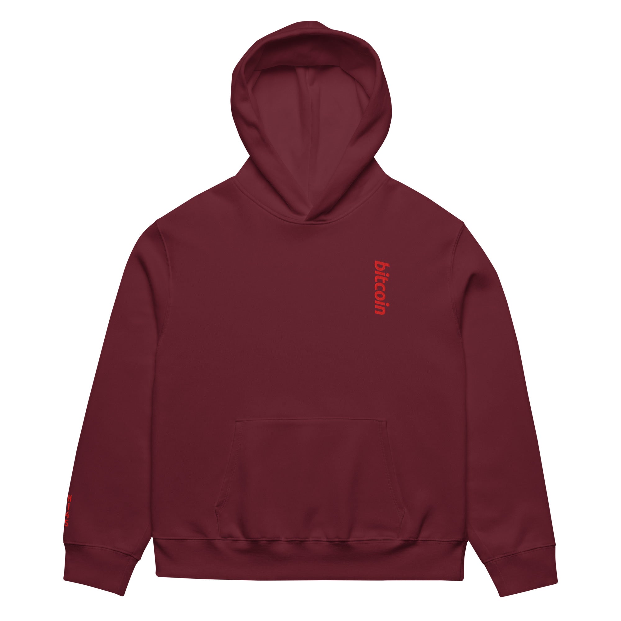 Bitcoin - Red | Oversized Heavyweight Hoodie - The Orange Habit 5