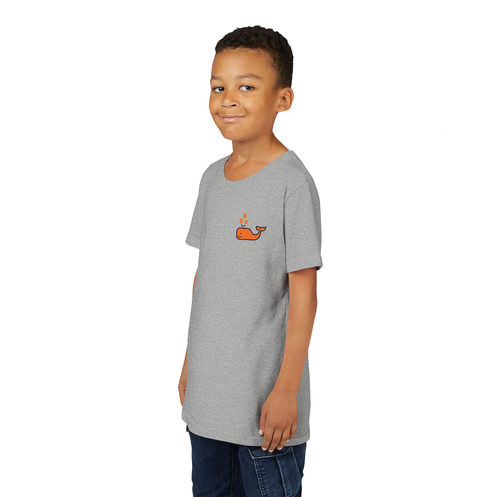 Bitcoin Whale / Orange Kids T-Shirt  The Orange Habit | Bitcoin Clothing & Apparel.