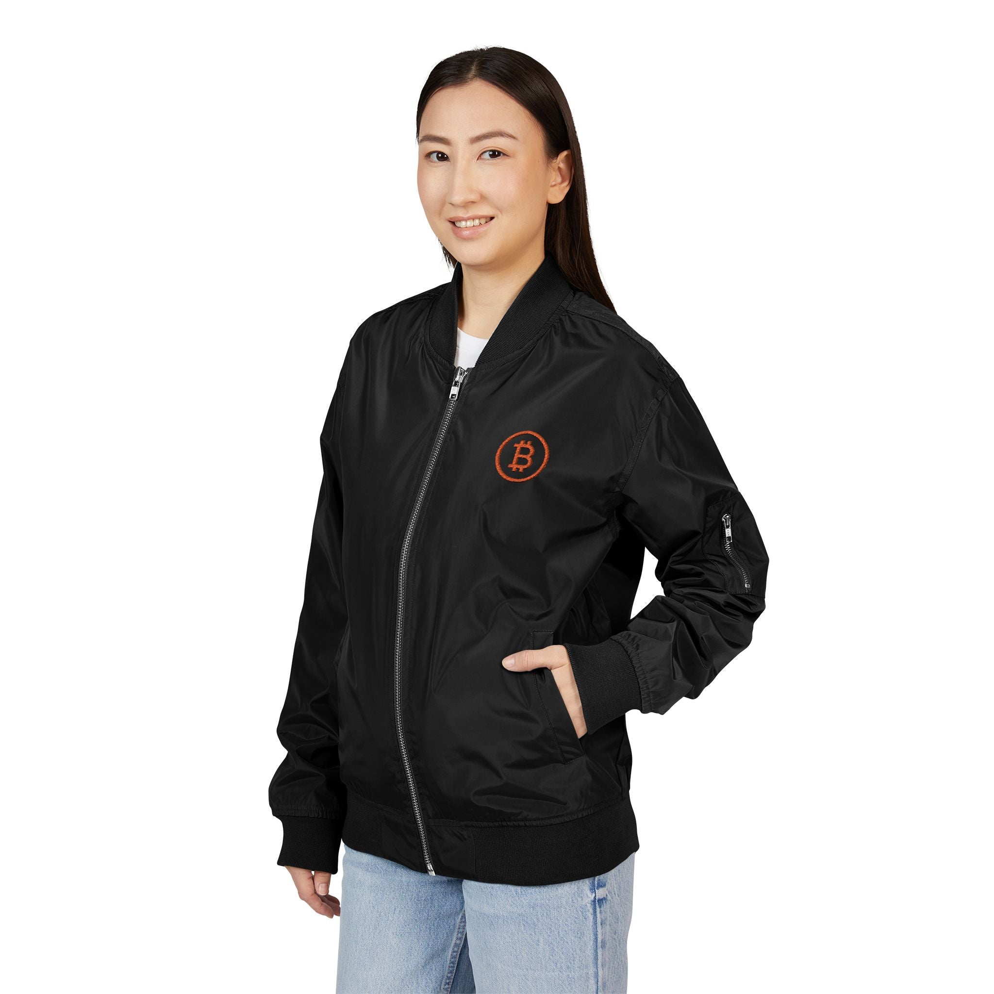 Branded / Embroidered Bomber Jacket - The Orange Habit