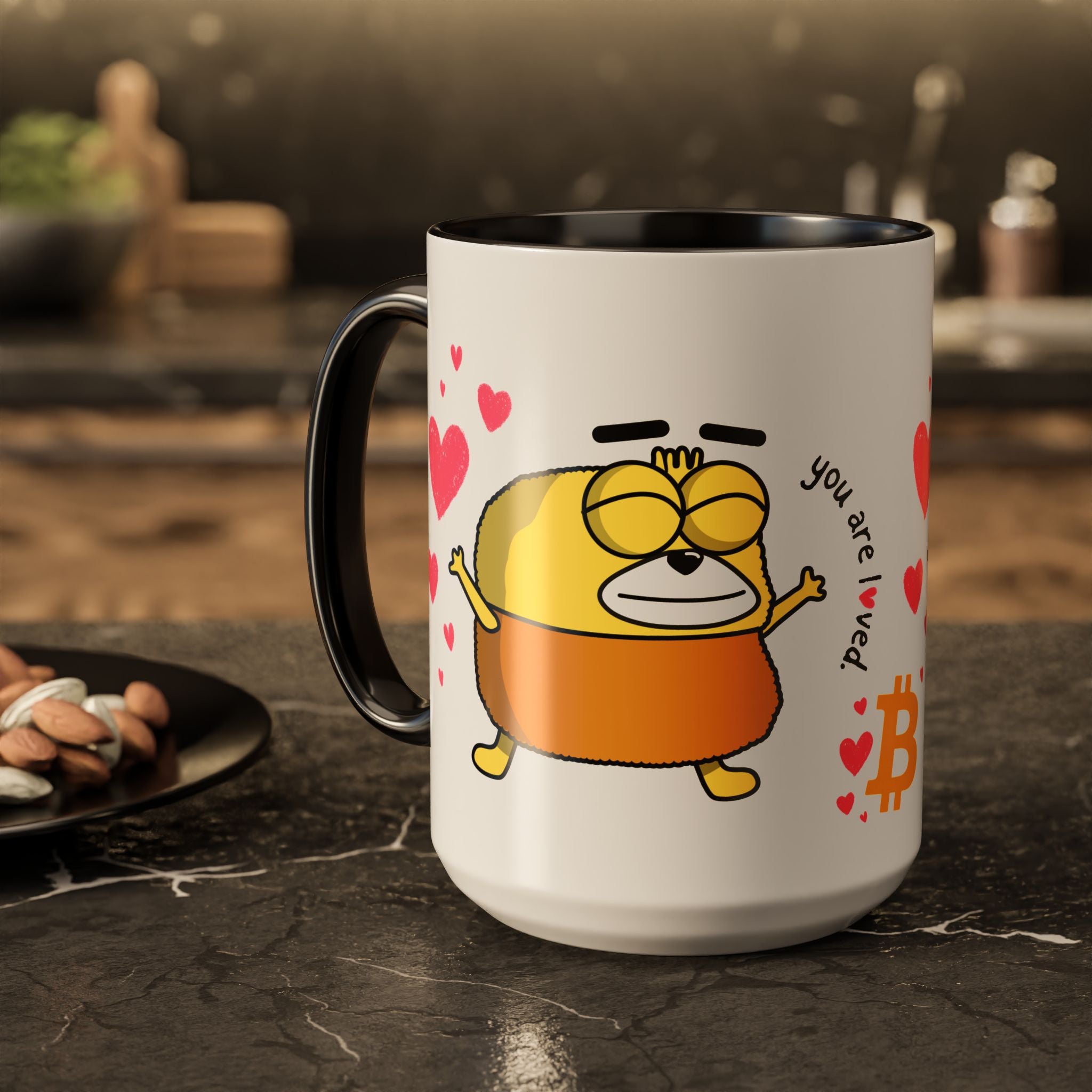 Yellow The Puppet “You Are Loved” / Bitcoin Coffee Mug
