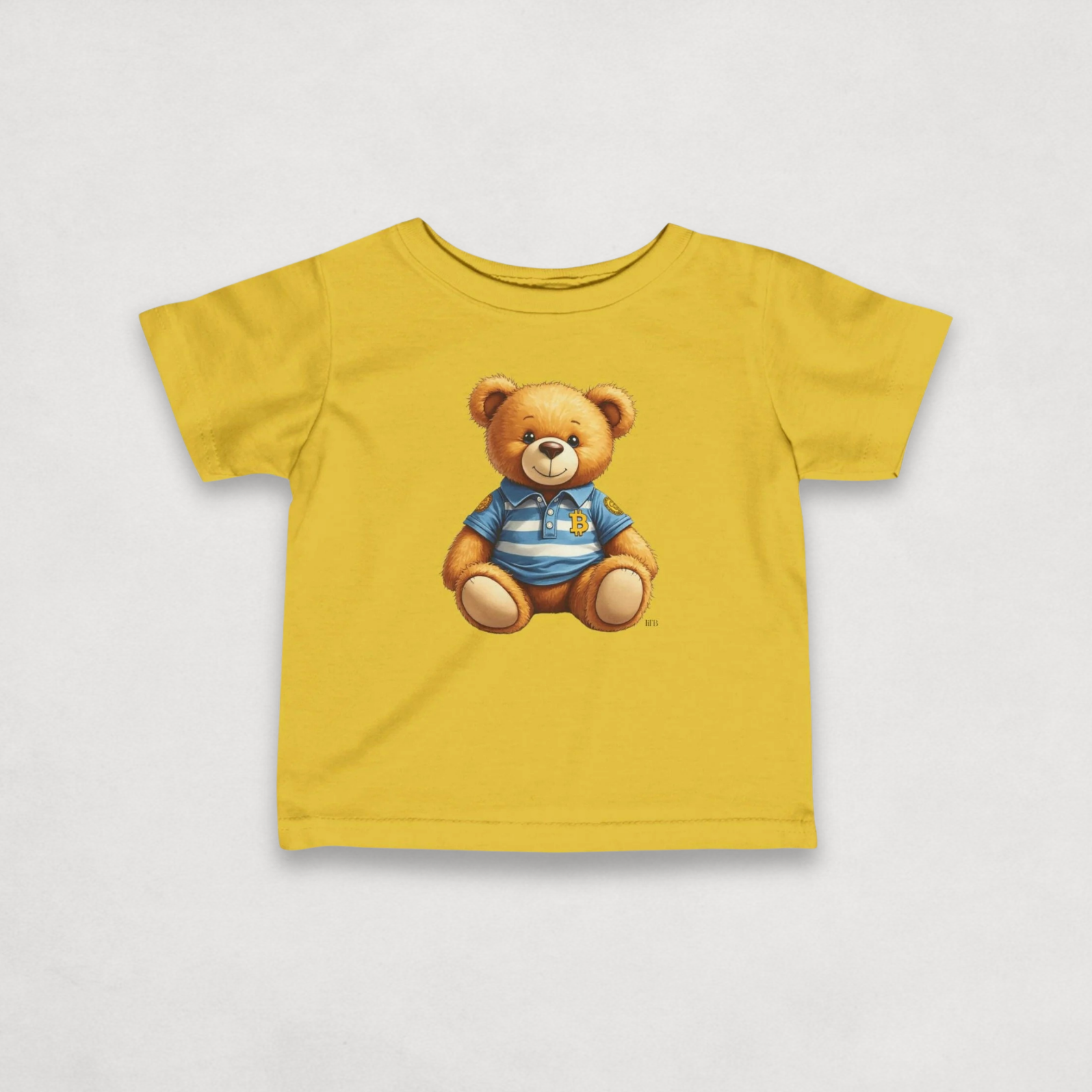 Yellow Bitcoin Tee for Infants by lil'B from the Bearish Collection