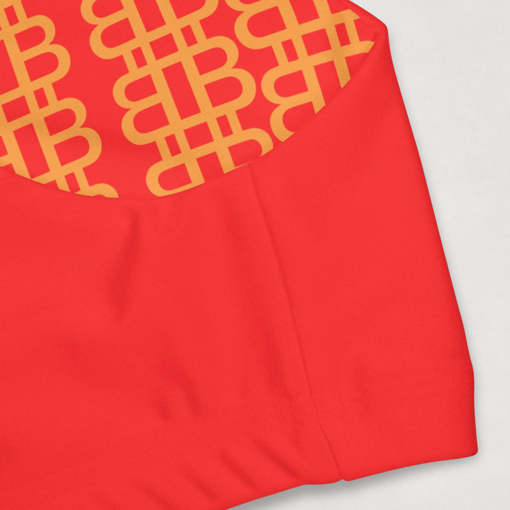close up of the back top of the Girls Bitcoin Paris Kids Bitcoin Swimsuit by lil'B