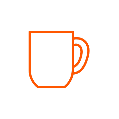 Bitcoin mugs-tumblers-glassware-Orange outline of a mug | The Orange Habit Bitcoin Home Decor