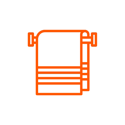 Bitcoin towels orange icon of a towel rack | The Orange Habit Bitcoin Home Decor