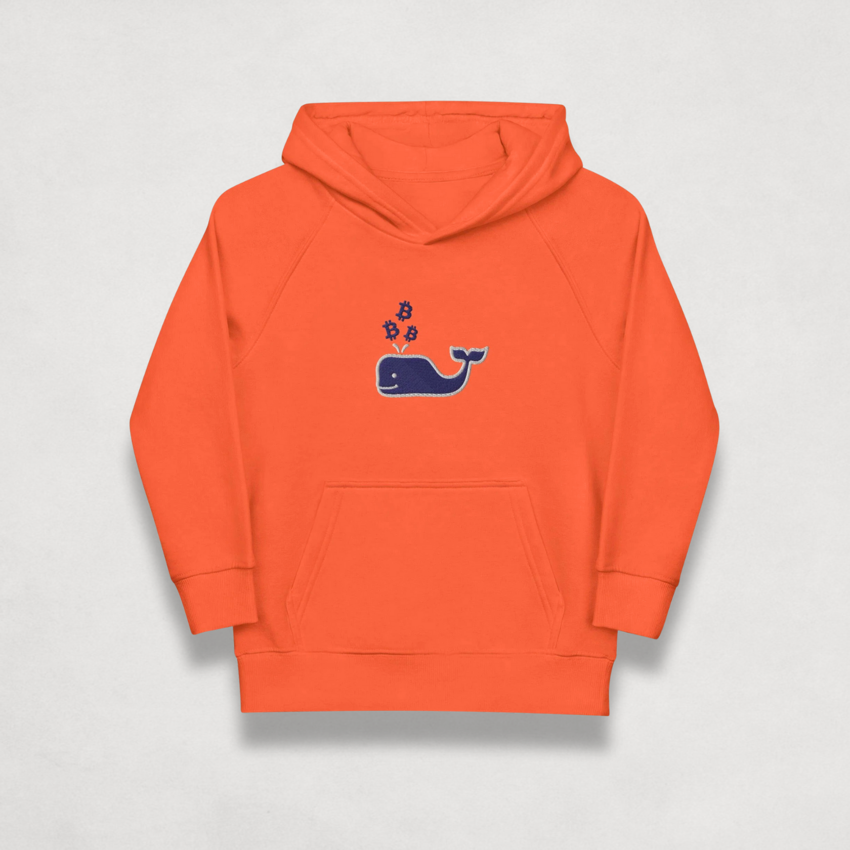 Orange Bitcoin Whale Kids Bitcoin Hoodie by lil'B