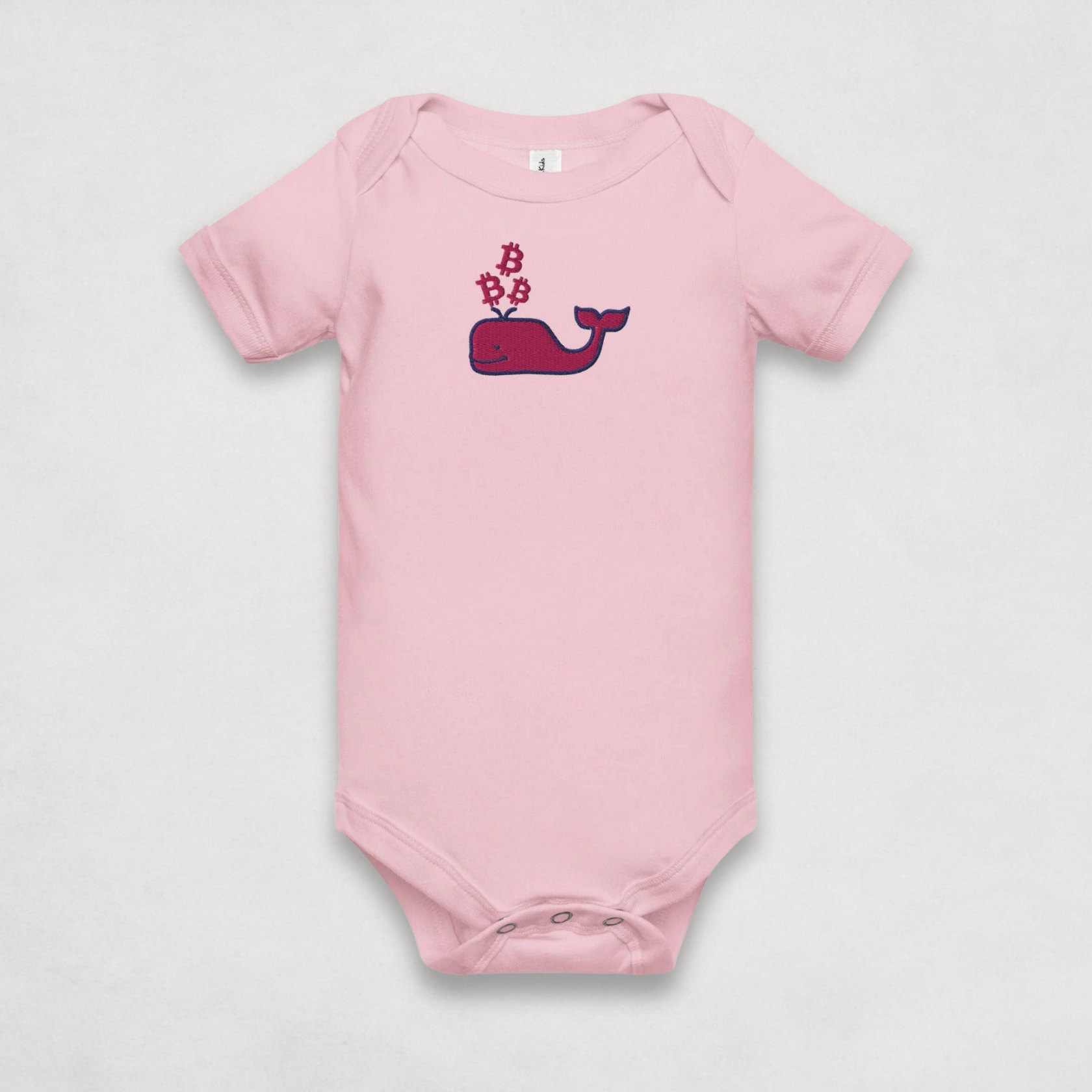 Pink Bitcoin Whale Bitcoin Onesie for Infants by lil'B