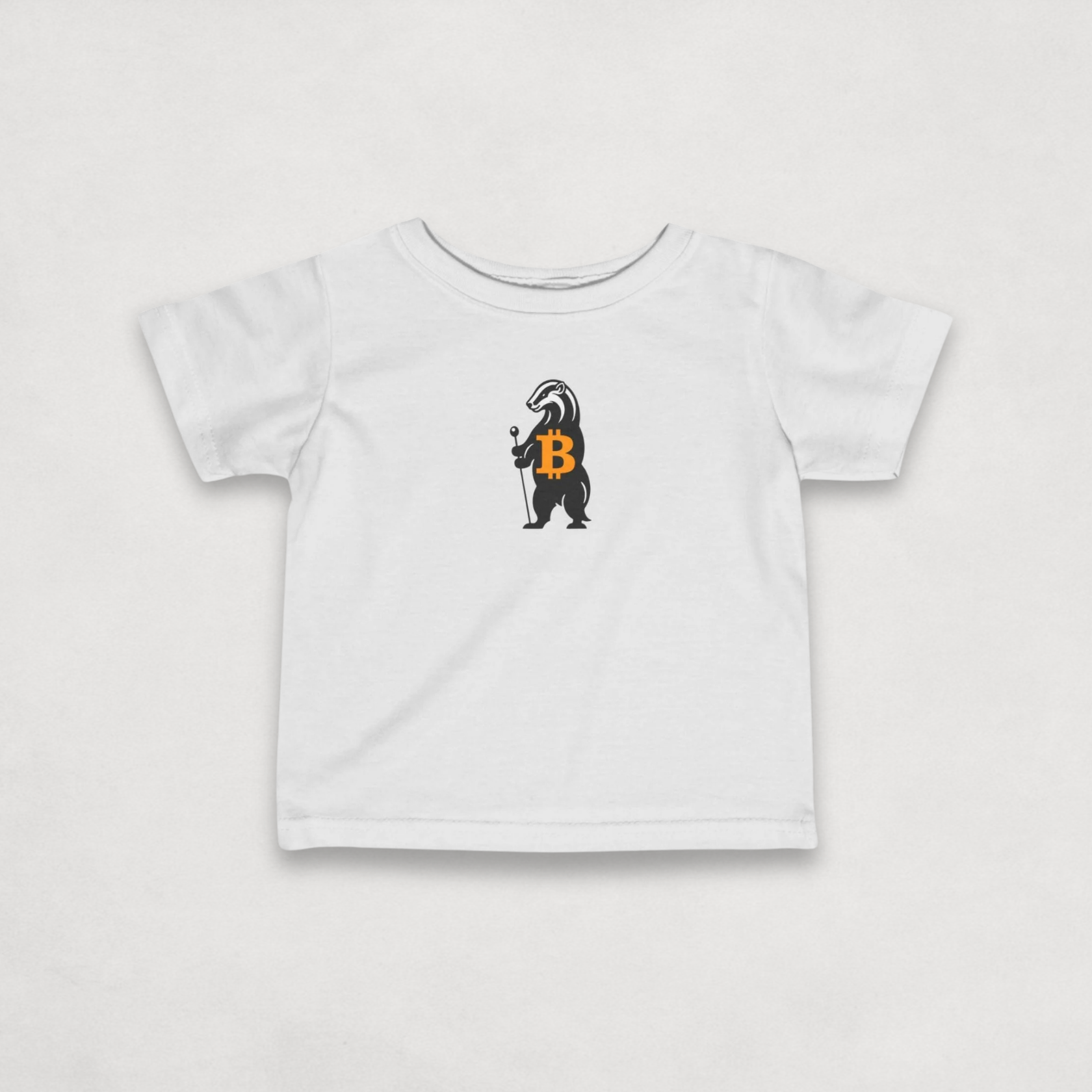 White Bitcoin Tee for Infants from the Honey Badger Collection by li'B