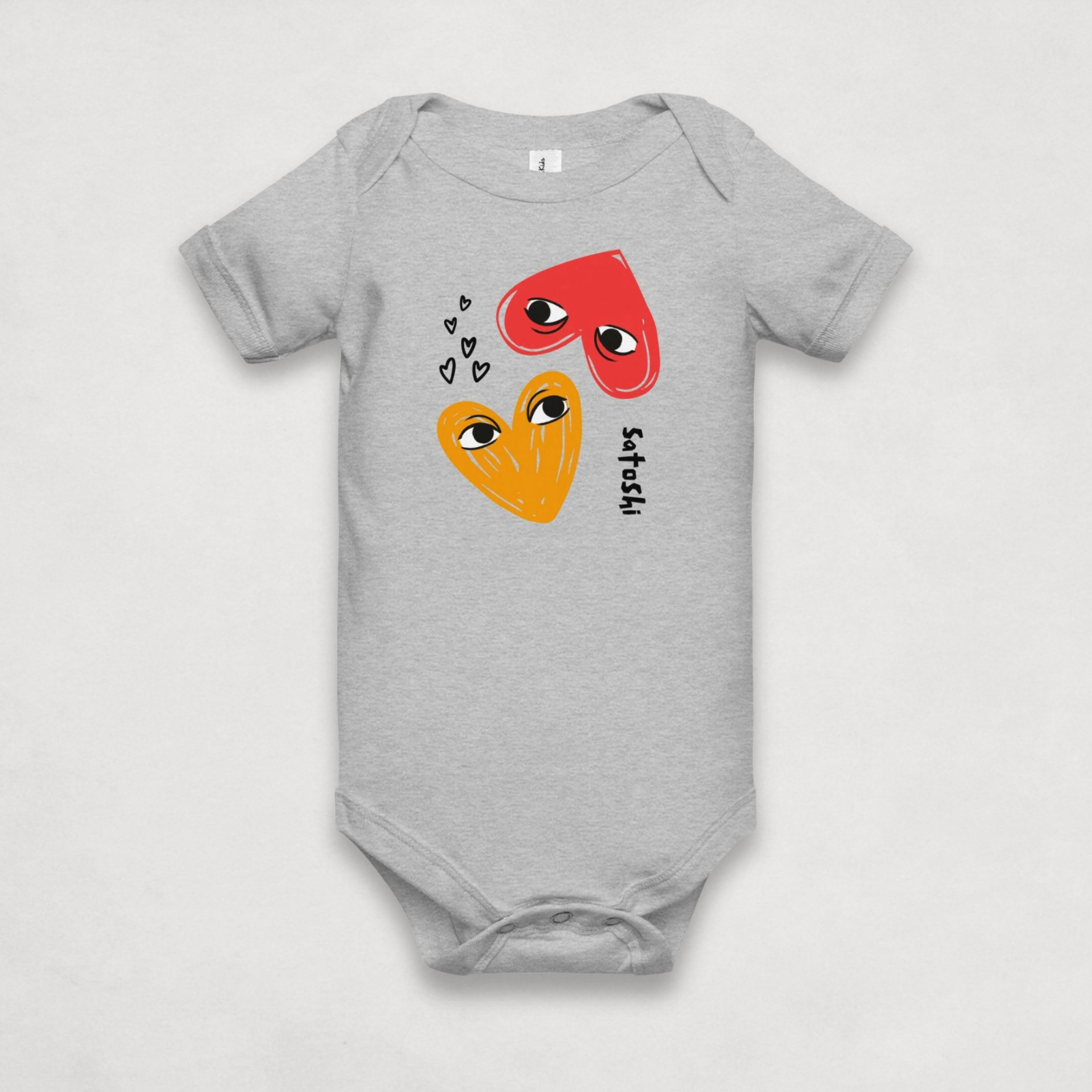 Grey I Heart Satoshi Bitcoin Onesie for Infants by lil'B