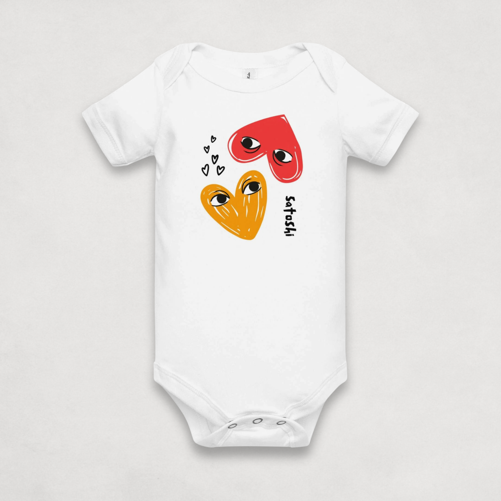 Grey I Heart Satoshi Bitcoin Onesie for Infants by lil'B