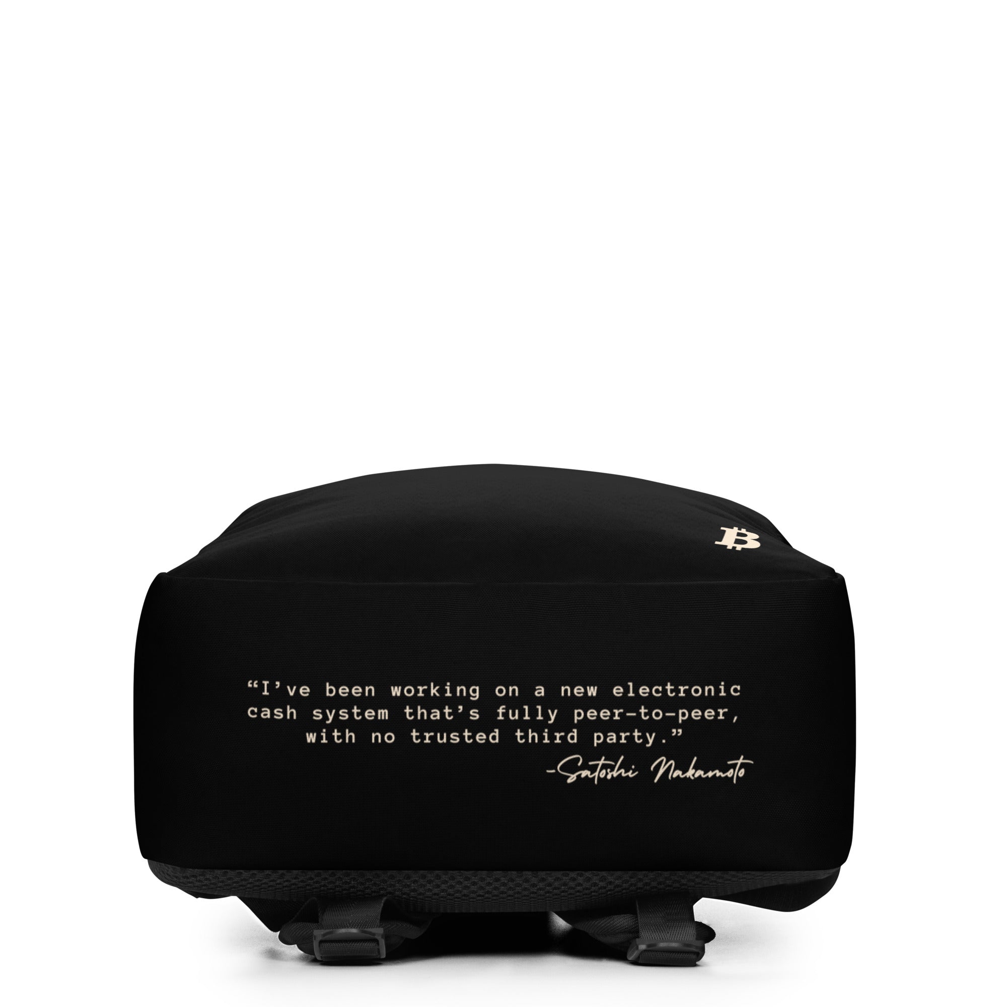 THE B - Satoshi Nakamoto Quote / Bitcoin Backpack - Nikki Nakamoto Bags - The Orange Habit