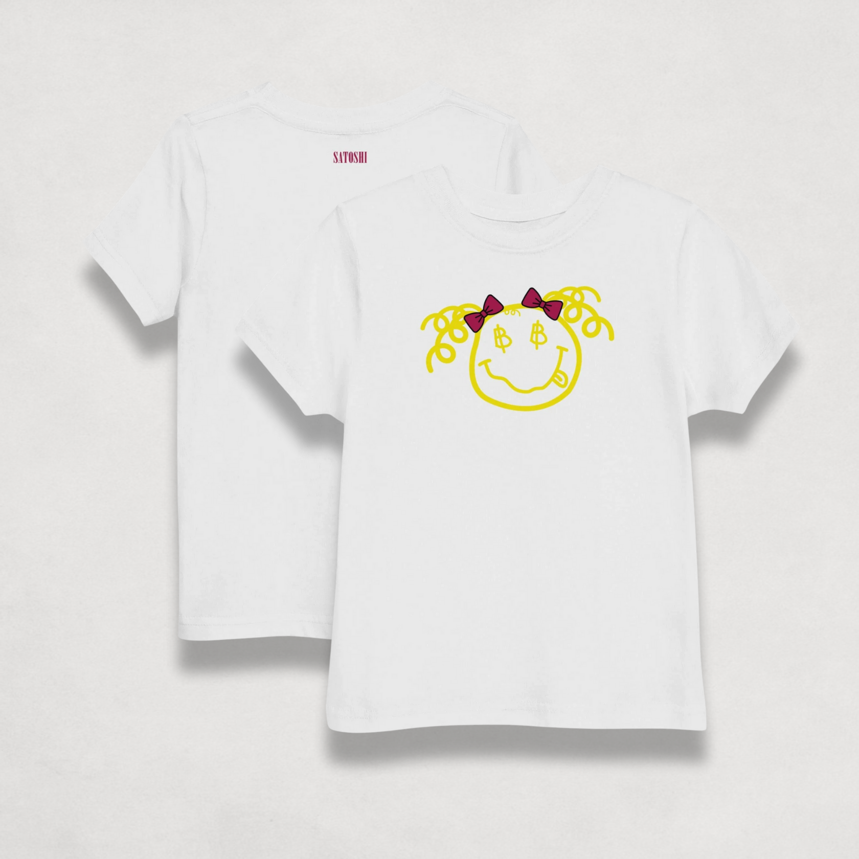 Satoshi Smiles Girls Kids Black Bitcoin T-shirt by lil'B