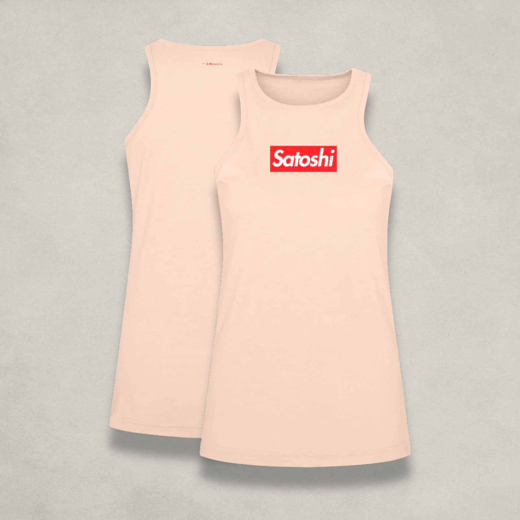 Womens White Satoshi Racerback Tank Top by Nikki Nakamoto Front view