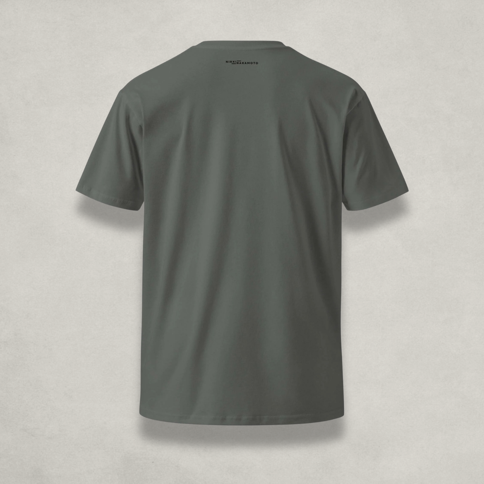 Back of the Womens Premium Bitcoin T-Shirt from The B Collection by Nikki Nakamoto in grey and black