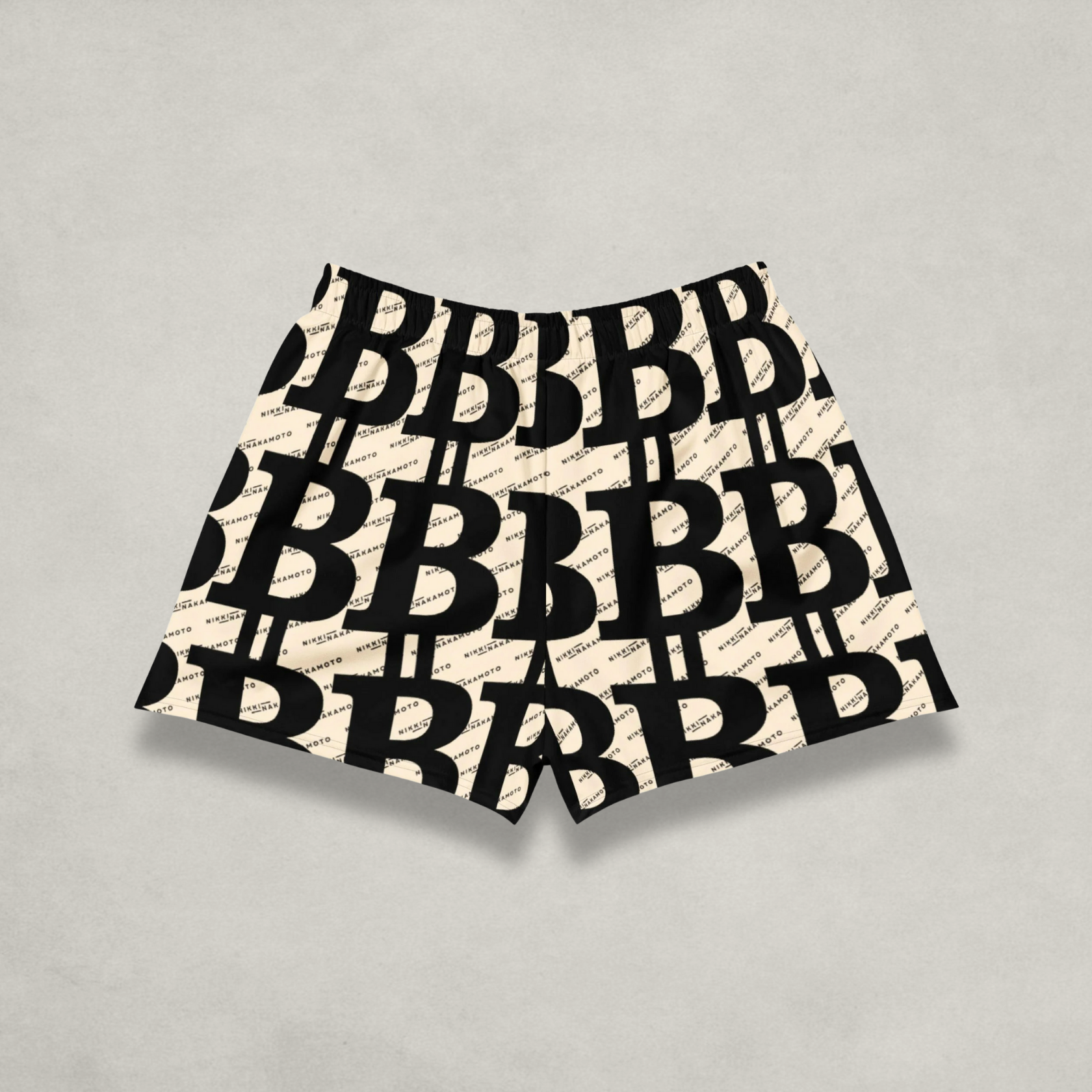 Back of the Womens Bitcoin Shorts from The B Collection by Nikki Nakamoto