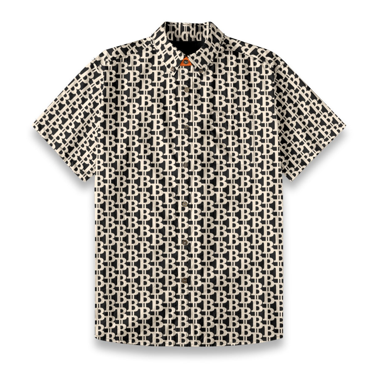 The B / Mens Cotton Slub Shirt  The Orange Habit | Bitcoin Clothing & Apparel.