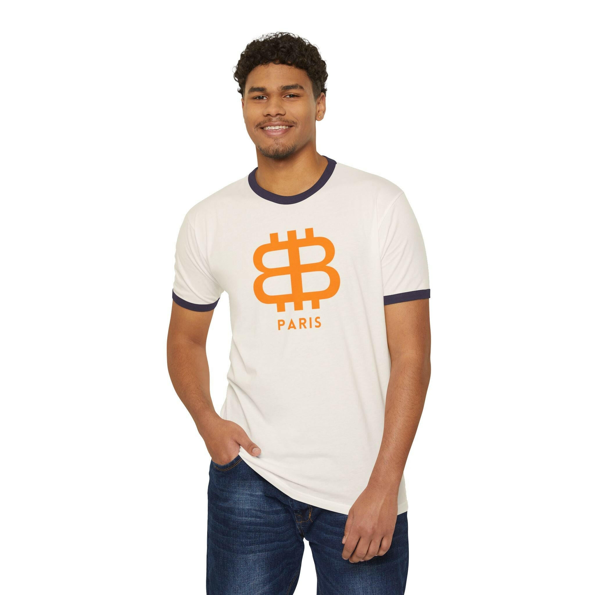 BITCOIN PARIS / Ringer T-Shirt - SVRN_T - The Orange Habit