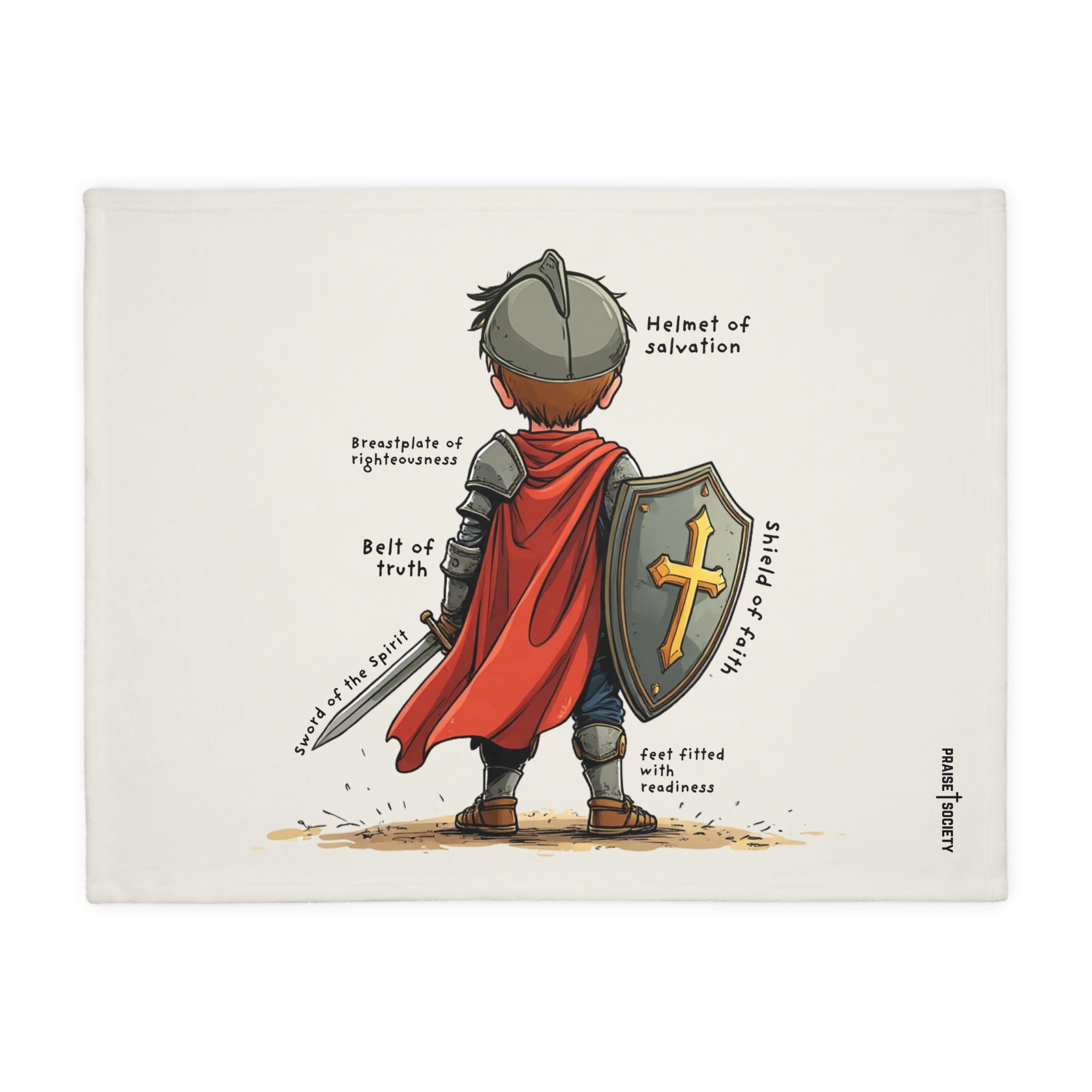 boys' armor of god bible verse blanket by praise society