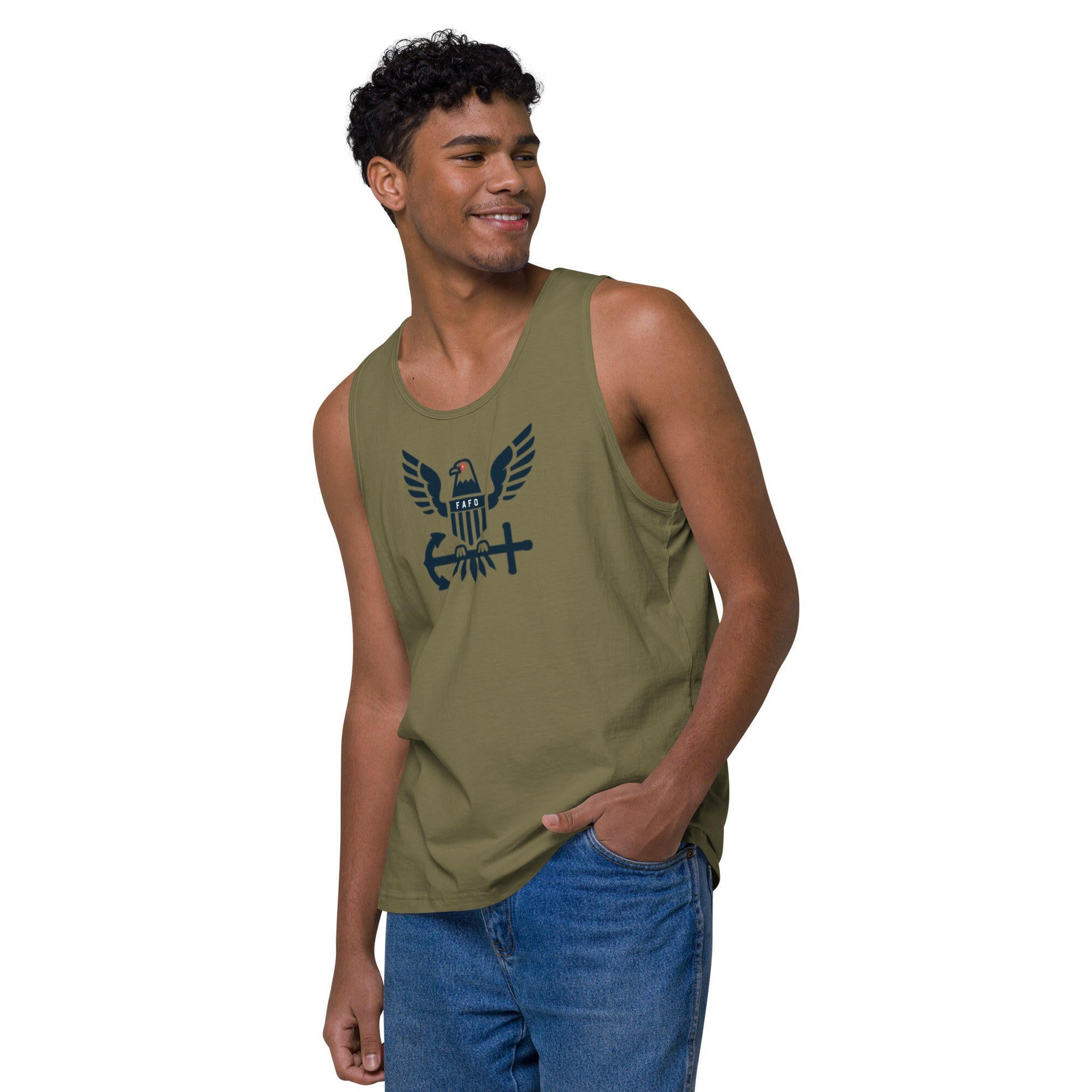FAFO / Mens Bitcoin Tank Top - SVRN_T - The Orange Habit