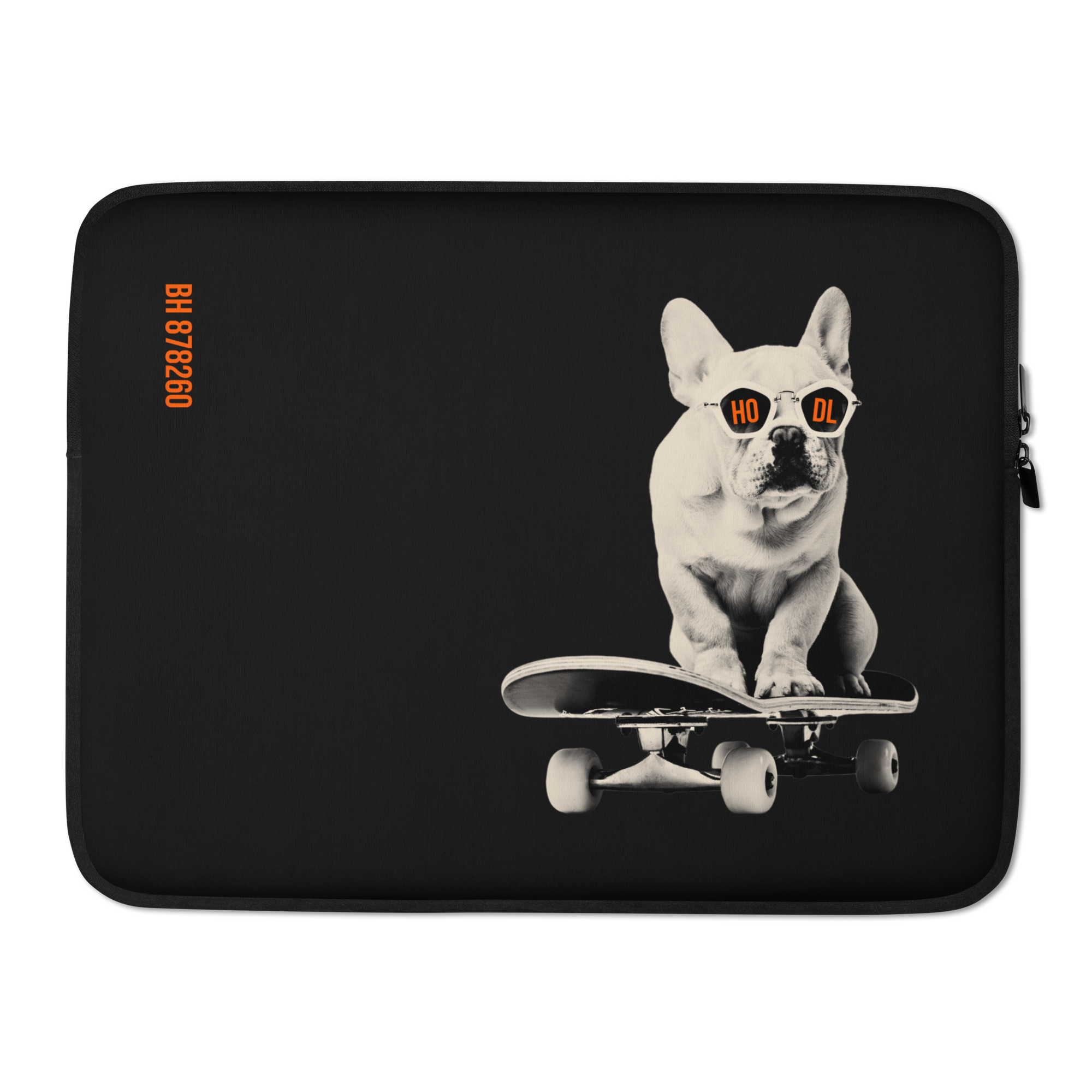 HODL DOG - Frenchie / Bitcoin Laptop Sleeve - Orange Habit Home - The Orange Habit