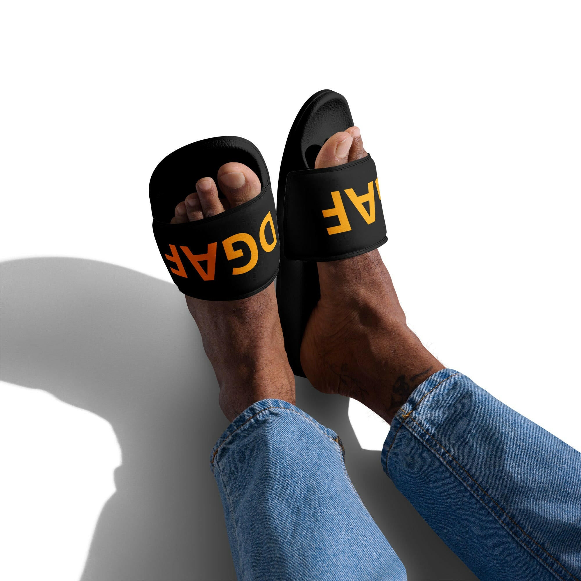 HONEY BADGER / Mens Bitcoin Slides - SVRN_T - The Orange Habit