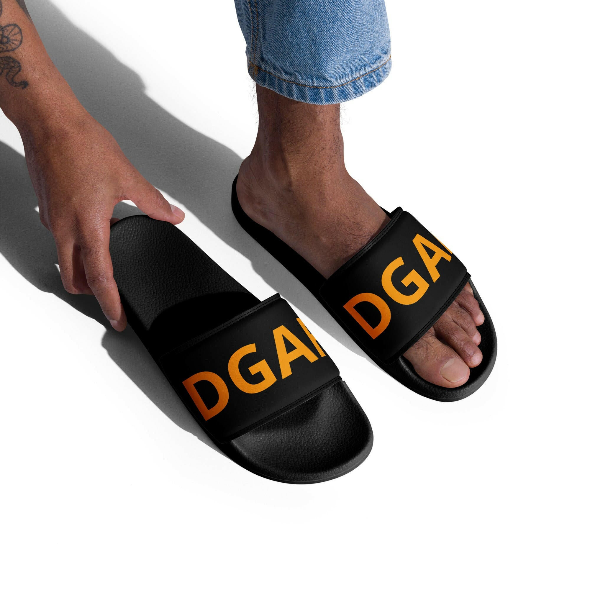 HONEY BADGER / Mens Bitcoin Slides - SVRN_T - The Orange Habit